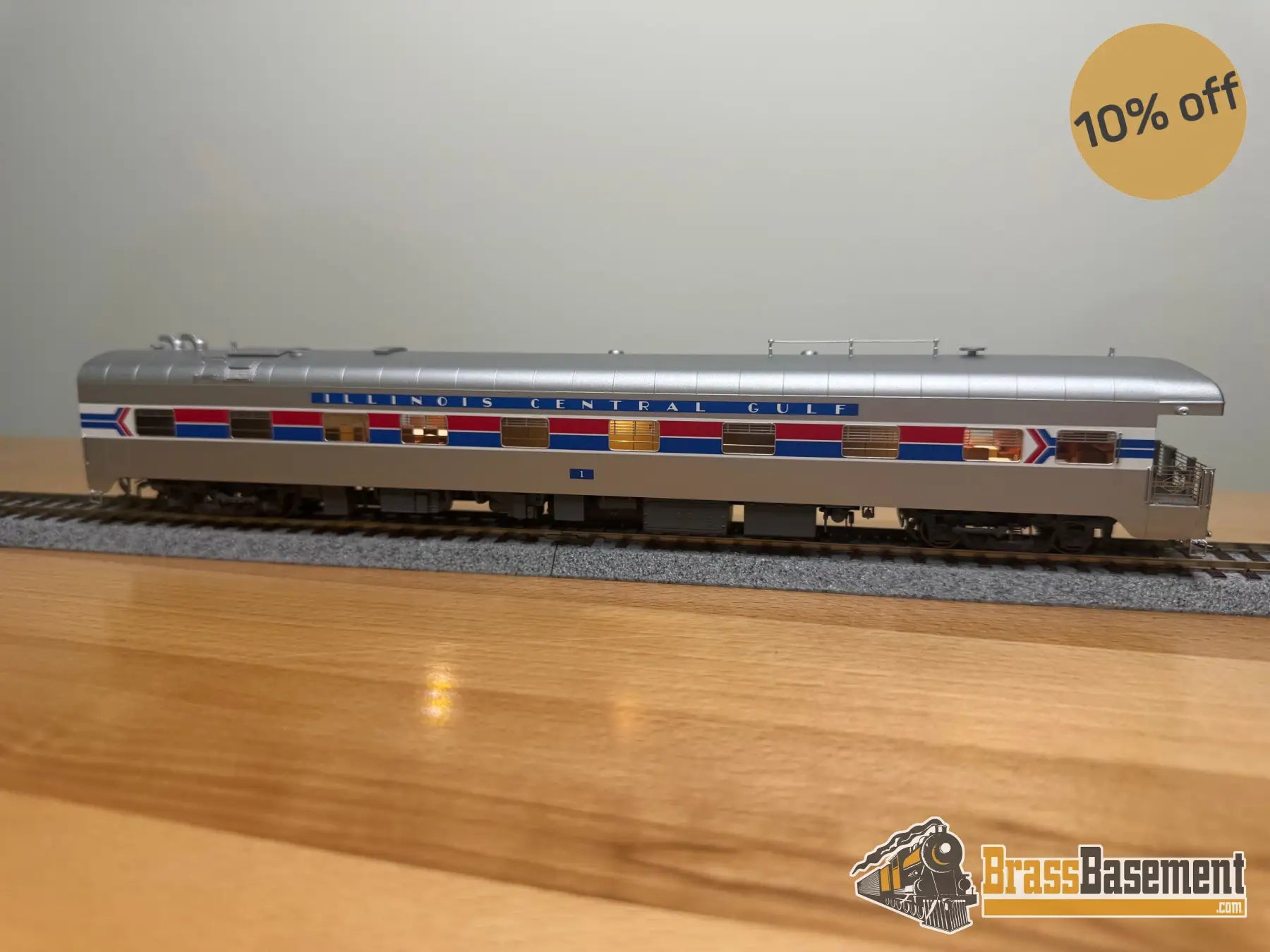 HO Brass - NBL Illinois Central Gulf ICG Business car #1 Version 6c FP Amtrak Paint - NEW Passenger