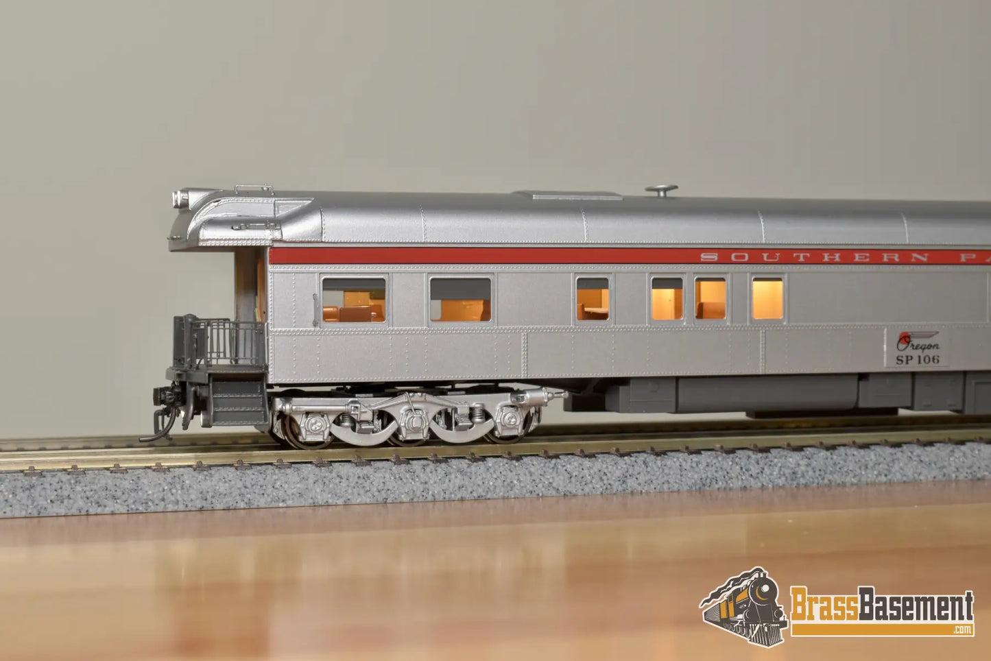 Ho Brass - Nbl Sp Business Car #106 ’Oregon’ 1982 - 1996 Era Version 1F Fp Silver / Scarlet