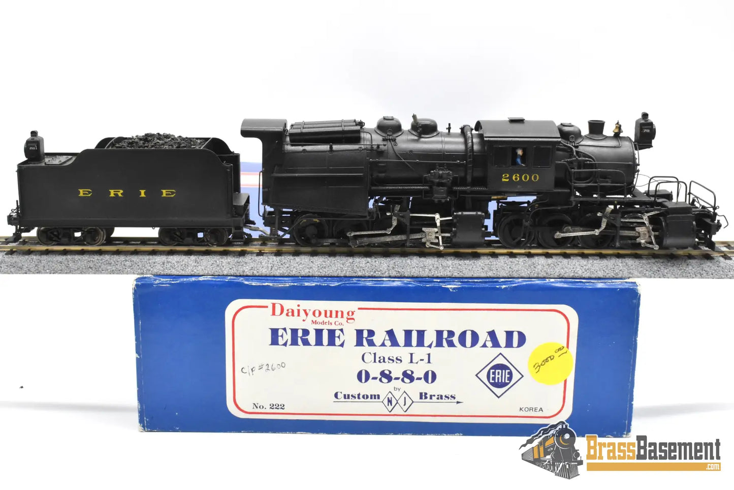 HO Brass - NJCB 222 Erie Camelback L-1 0-8-8-0 #2600 - Pro C/P - The Largest Camelback Steam