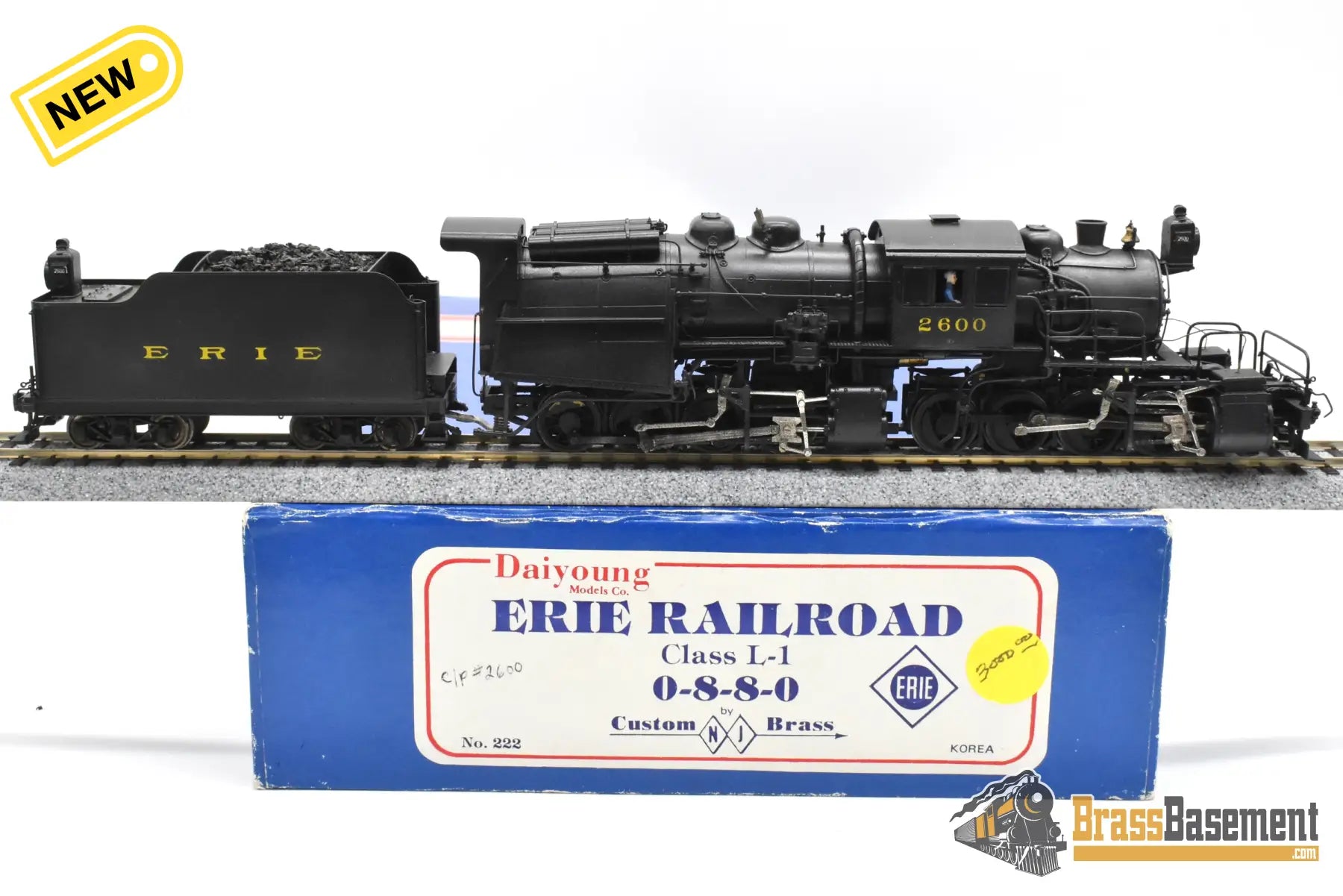 HO Brass - NJCB 222 Erie Camelback L-1 0-8-8-0 #2600 - Pro C/P - The Largest Camelback Steam