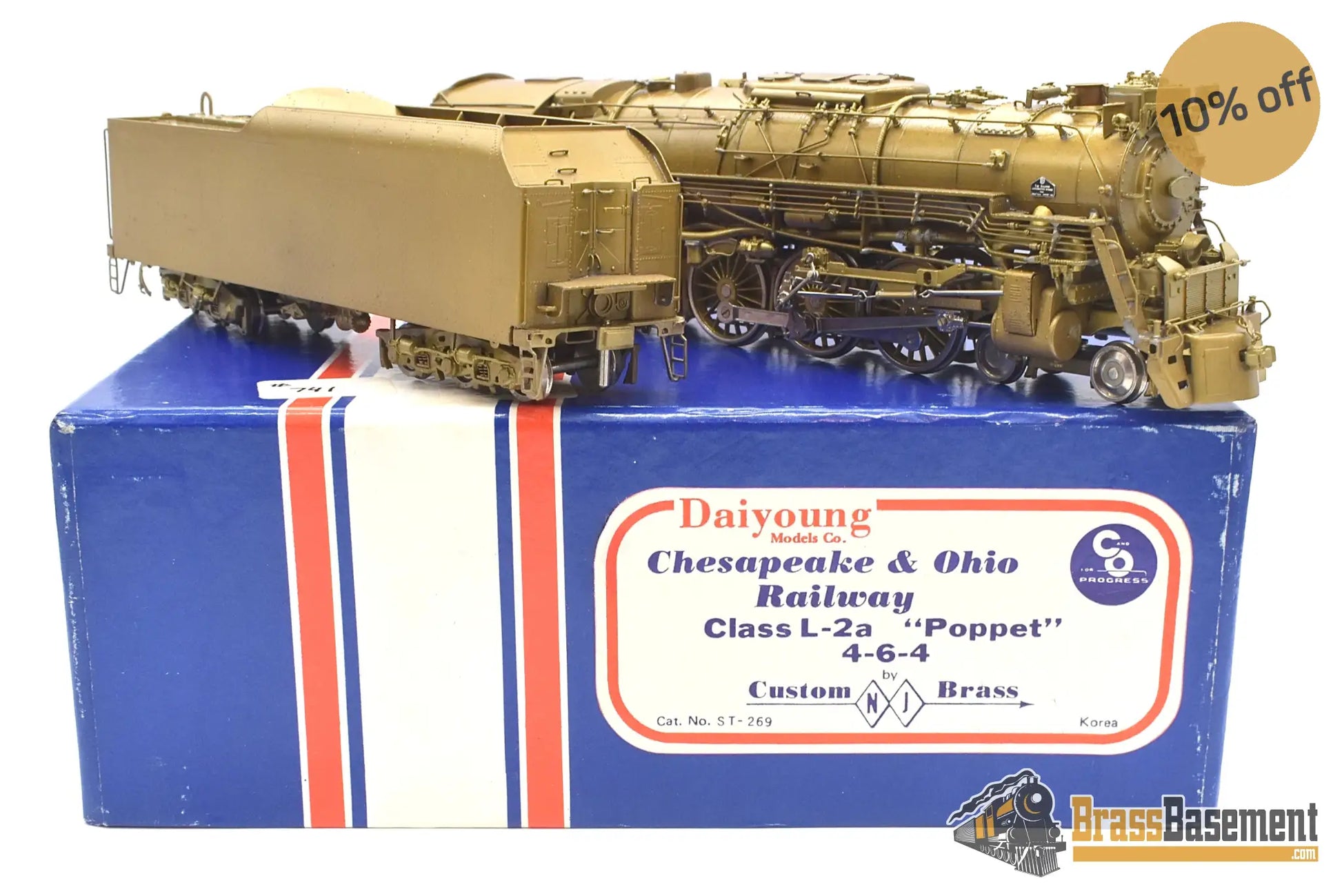 Ho Brass - Njcb C&O Chesapeake & Ohio 4 - 6 - 4 L - 2A Rotary Poppet Valve Unpainted Mint Steam