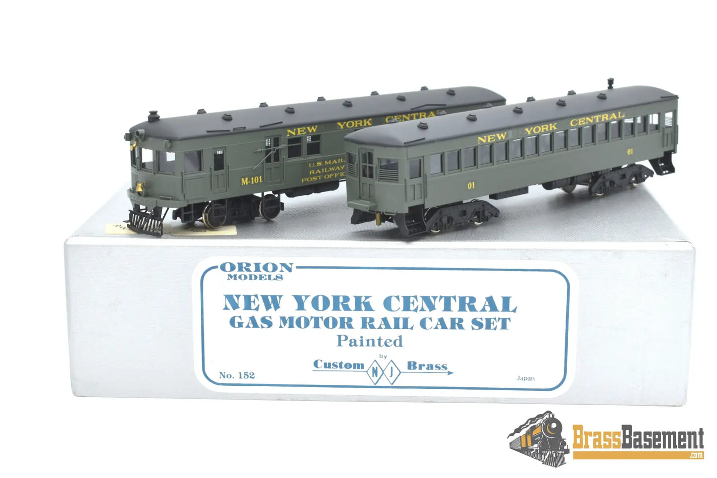 Ho Brass - Njcb Custom New York Central Nyc Gas Motor Rail Car Set Factory Paint Passenger