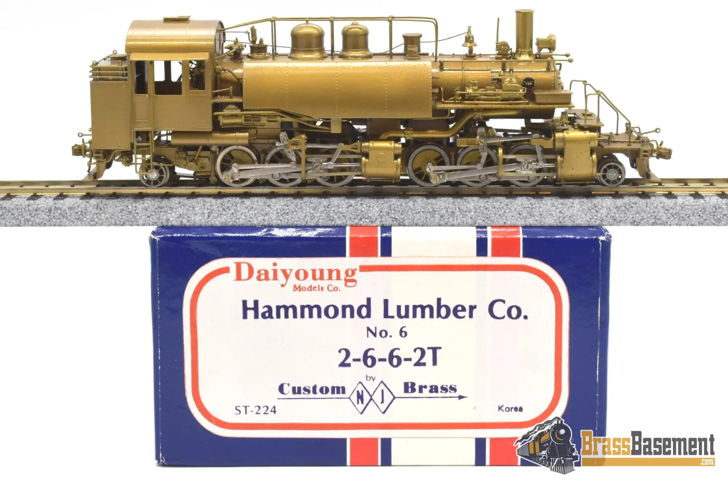 Ho Brass - Njcb St - 224 Hammond Lumber Co. 2 - 6 - 6 - 2T #6 Unpainted Notes Steam