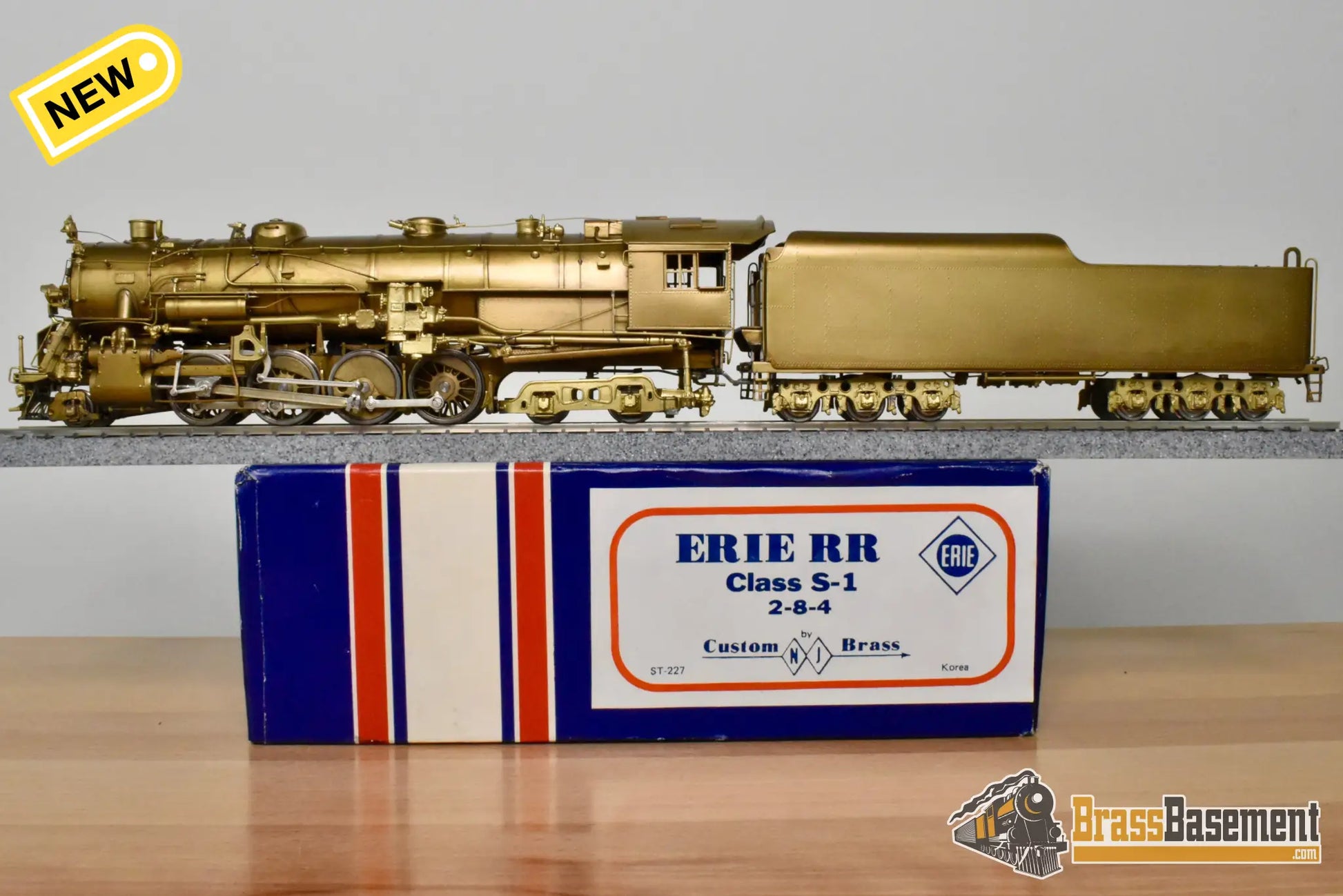 HO Brass - NJCB ST-227 Erie Class S-1 2-8-4 Berkshire - Unpainted - Steam