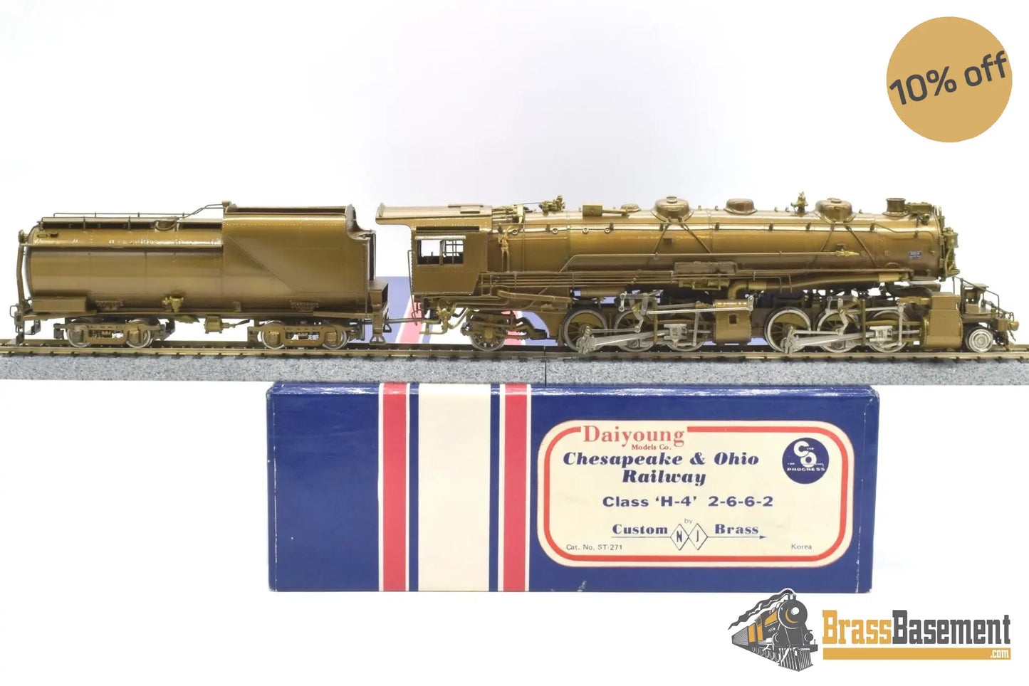 Ho Brass - Njcb St - 271 Chesapeake & Ohio C&O H - 4 2 - 6 - 6 - 2 Mallet Mint Unpainted Steam