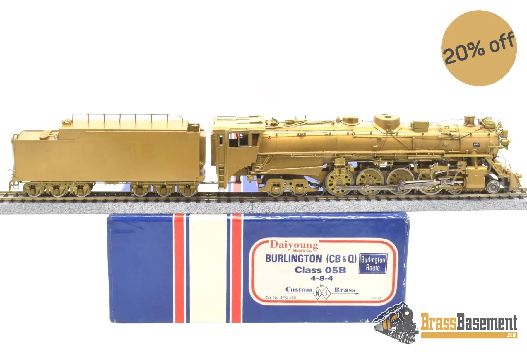 Ho Brass - Njcb Sto - 220 Cb&Q Burlington O - 5B 4 - 8 - 4 1978 Run Unpainted Mint Steam