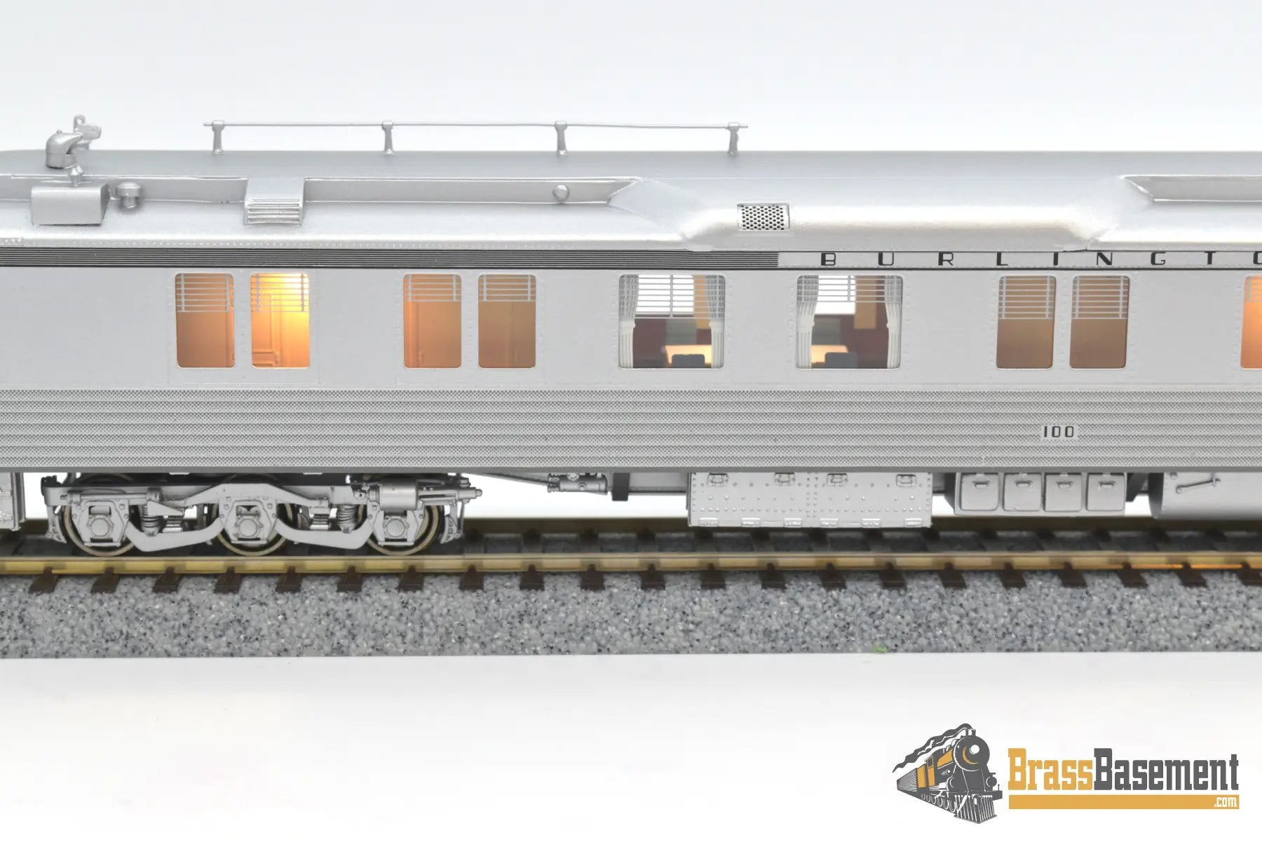 Ho Brass - North Bank Line Nbl Cb&Q Burlington #100 Shadowlined 1950S - Mid 1960S Brand New