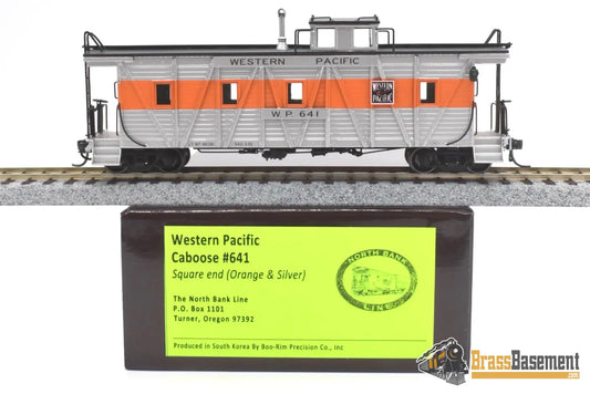 Ho Brass - North Bank Line Nbl Western Pacific Wp Caboose #641 Fp Orange / Silver
