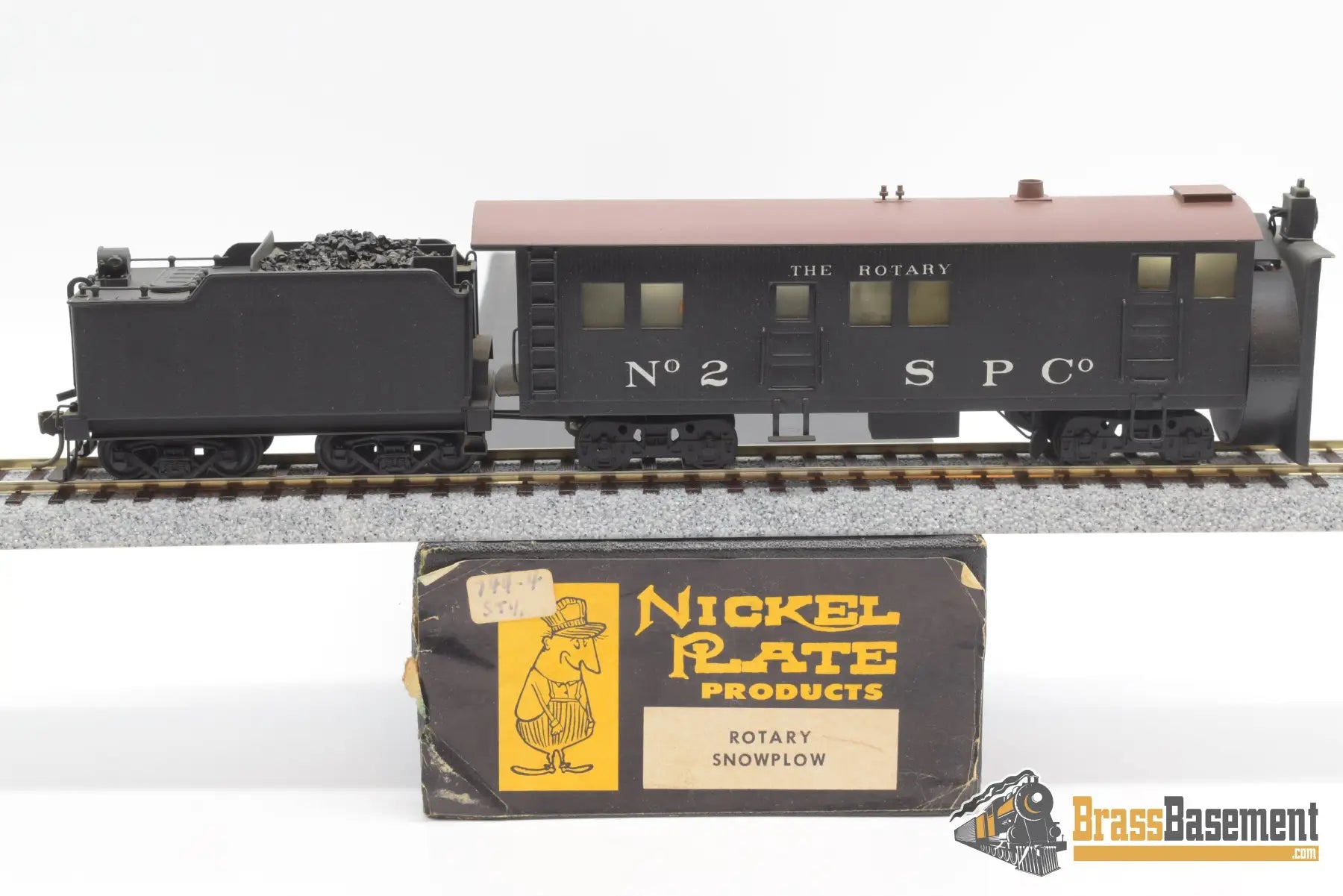 Ho Brass - Npp Rotary Snow Plow W/ Tender Painted Freight