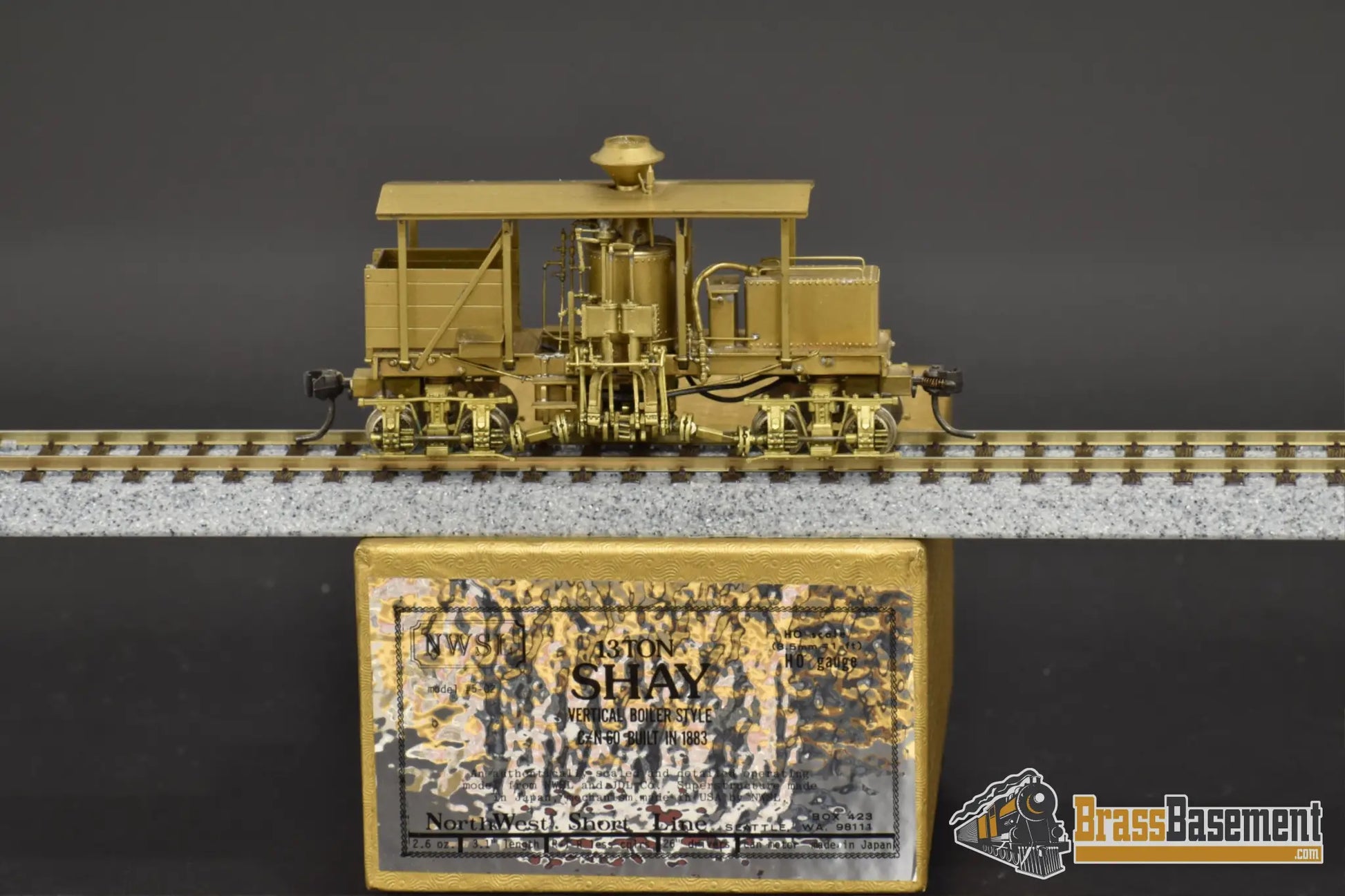 Ho Brass - Nwsl 13 - Ton Vertical Boiler Shay C/N 60 As Built 1883 Mint Steam