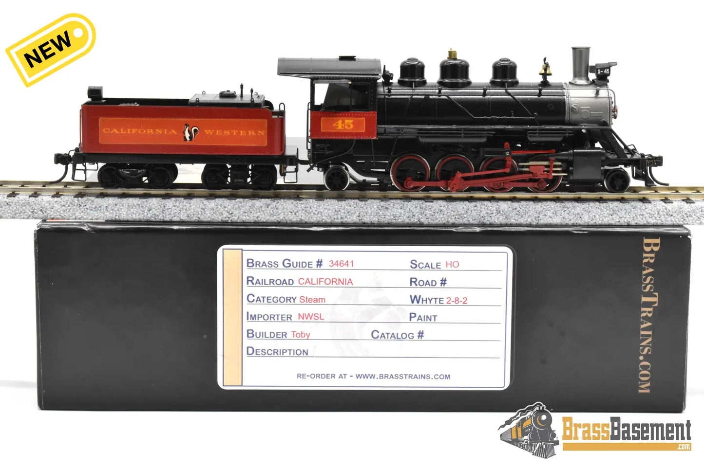HO Brass NWSL Baldwin 70 ton Logging Mikado 2 8 2 California Western #45 SUPER PRO PAINT Steam