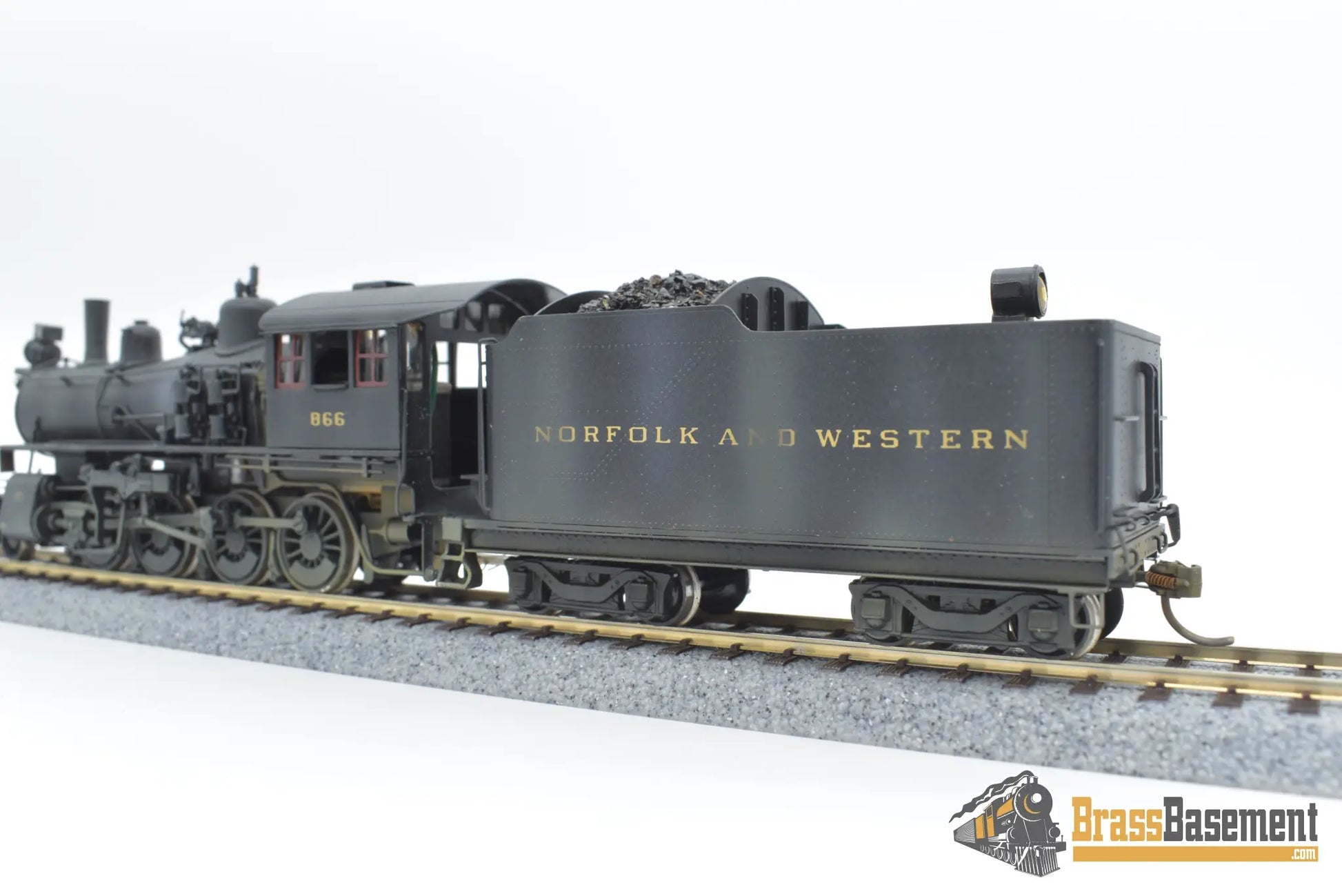 Ho Brass - Nwsl Norfolk & Western W - 2 2 - 8 - 0 W/ Baker Valve Nice Paint Steam