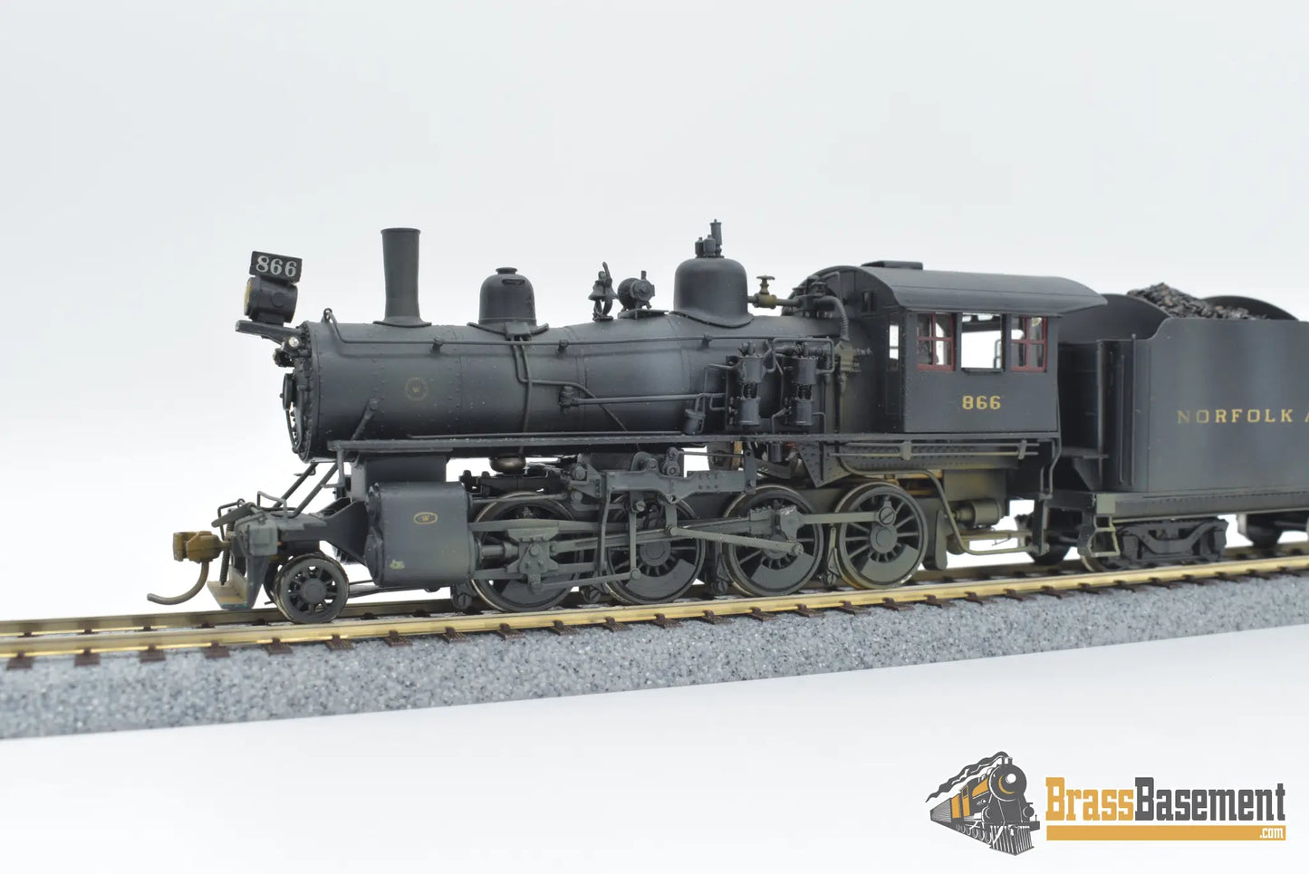 Ho Brass - Nwsl Norfolk & Western W - 2 2 - 8 - 0 W/ Baker Valve Nice Paint Steam