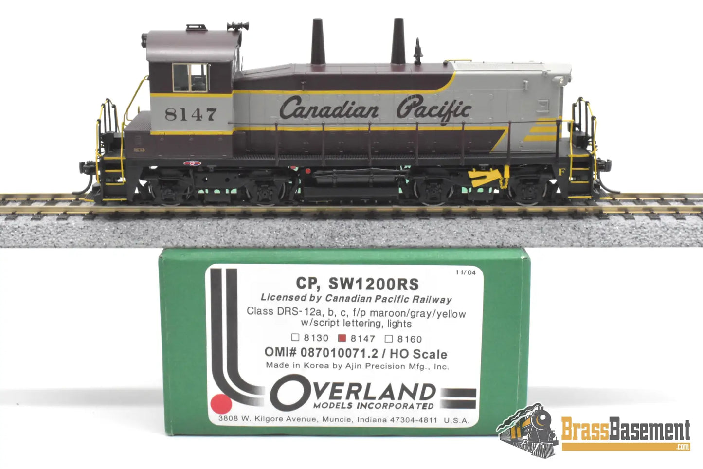 HO Brass - OMI 087010071.2 Canadian Pacific SW1200RS #8147 Script Lettering - FP Diesel
