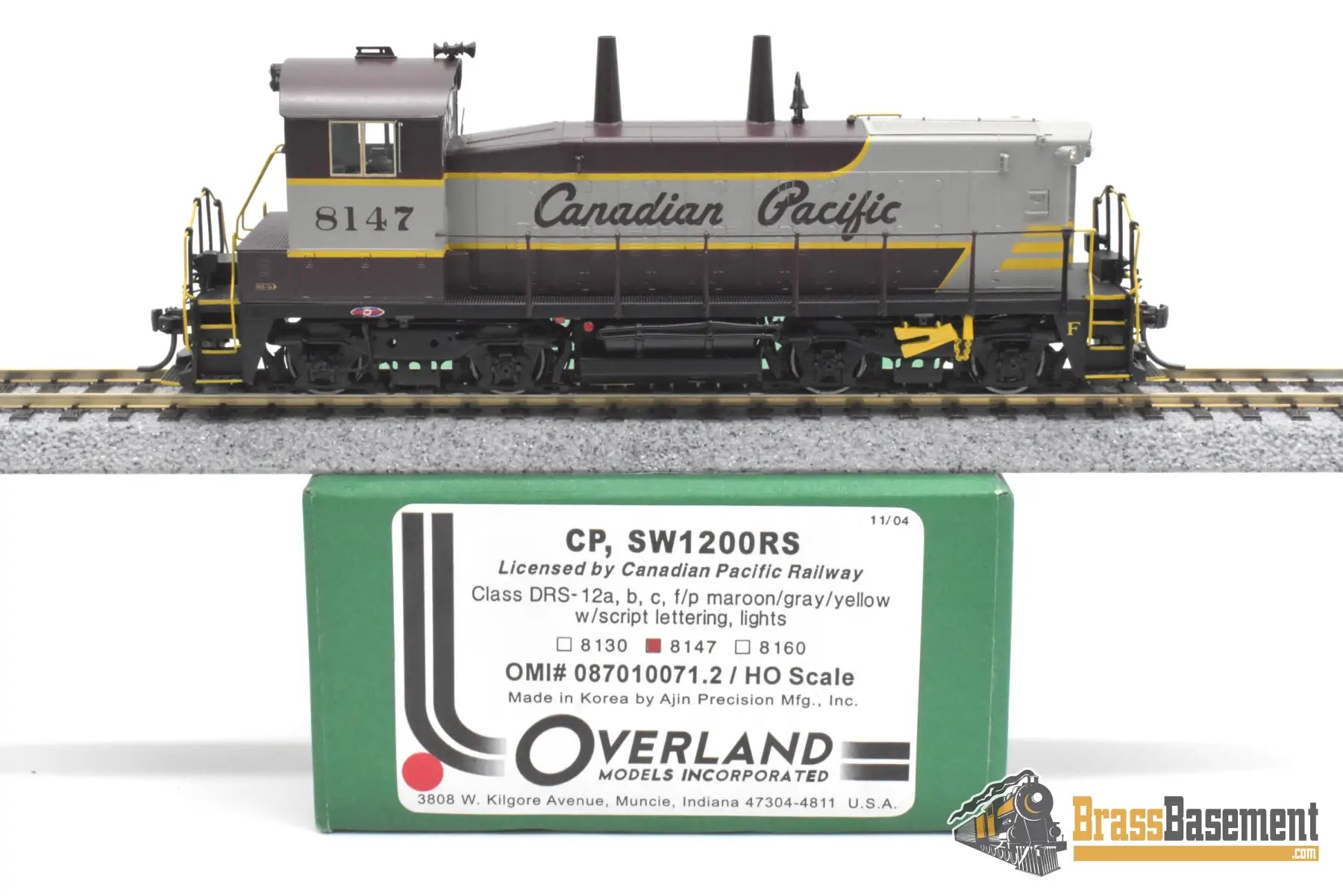 HO Brass - OMI 087010071.2 Canadian Pacific SW1200RS #8147 Script Lettering - FP Diesel