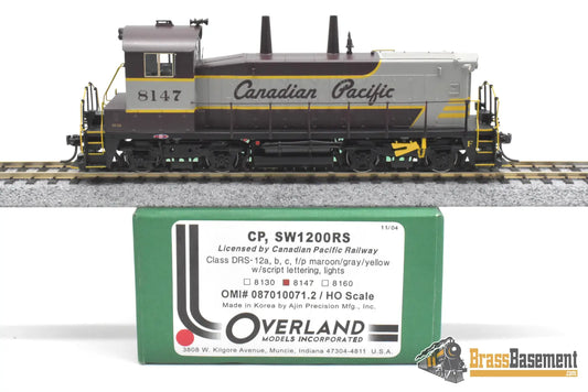 HO Brass - OMI 087010071.2 Canadian Pacific SW1200RS #8147 Script Lettering - FP Diesel