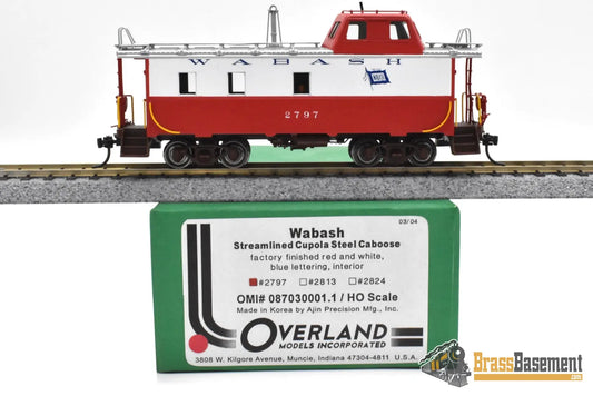 HO Brass OMI 087030001.1 Wabash Streamlined Caboose #2797 Factory Finished Red/White/Blue 2004 Freight