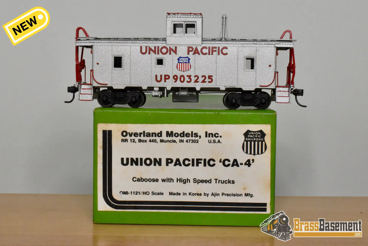 HO Brass – OMI 1121 – Union Pacific CA-4 Caboose #903225 – Custom Painted - Brass Caboose