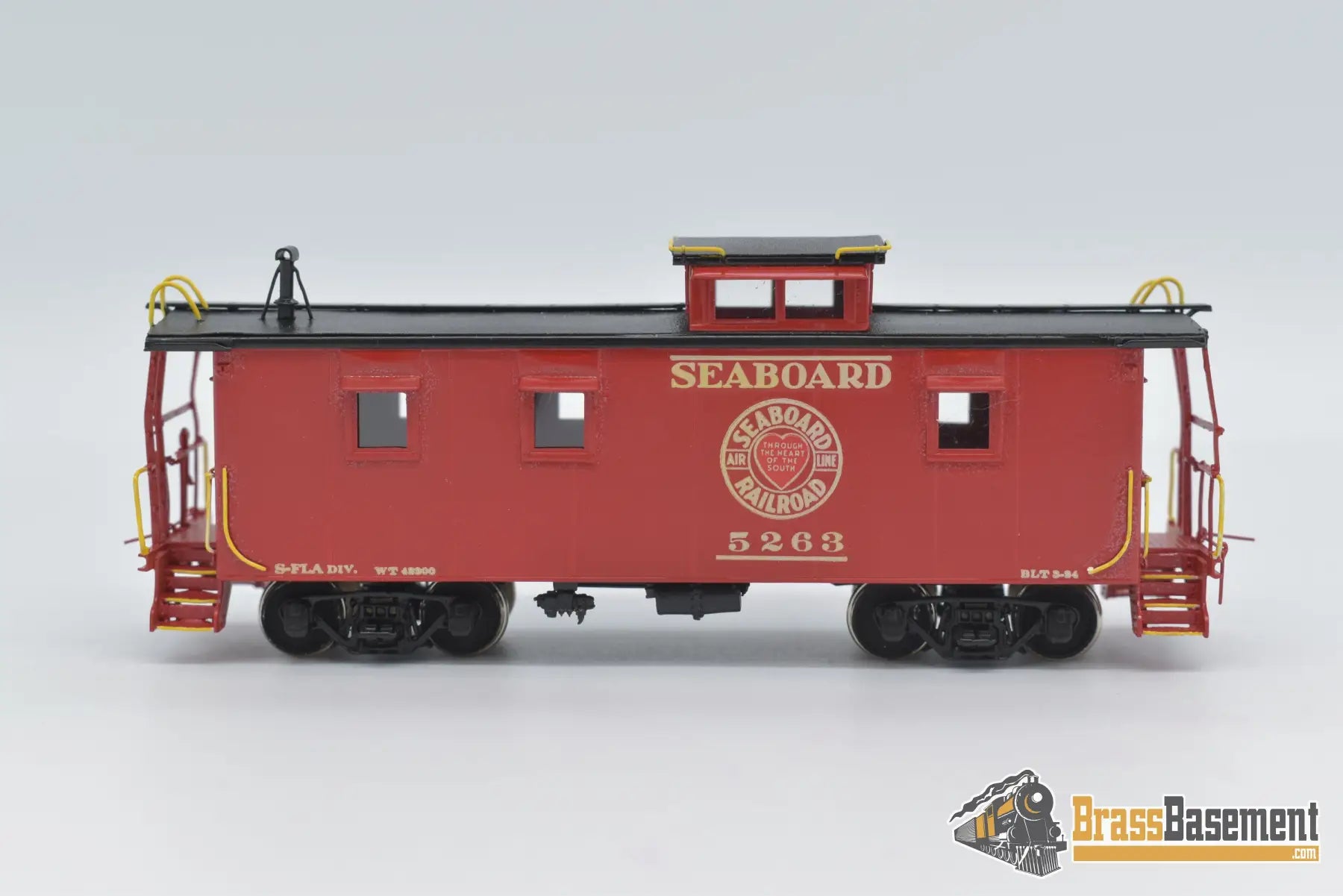 Ho Brass - Omi 1123.1 Seaboard Air Line Sal Plywood Caboose Factory Paint