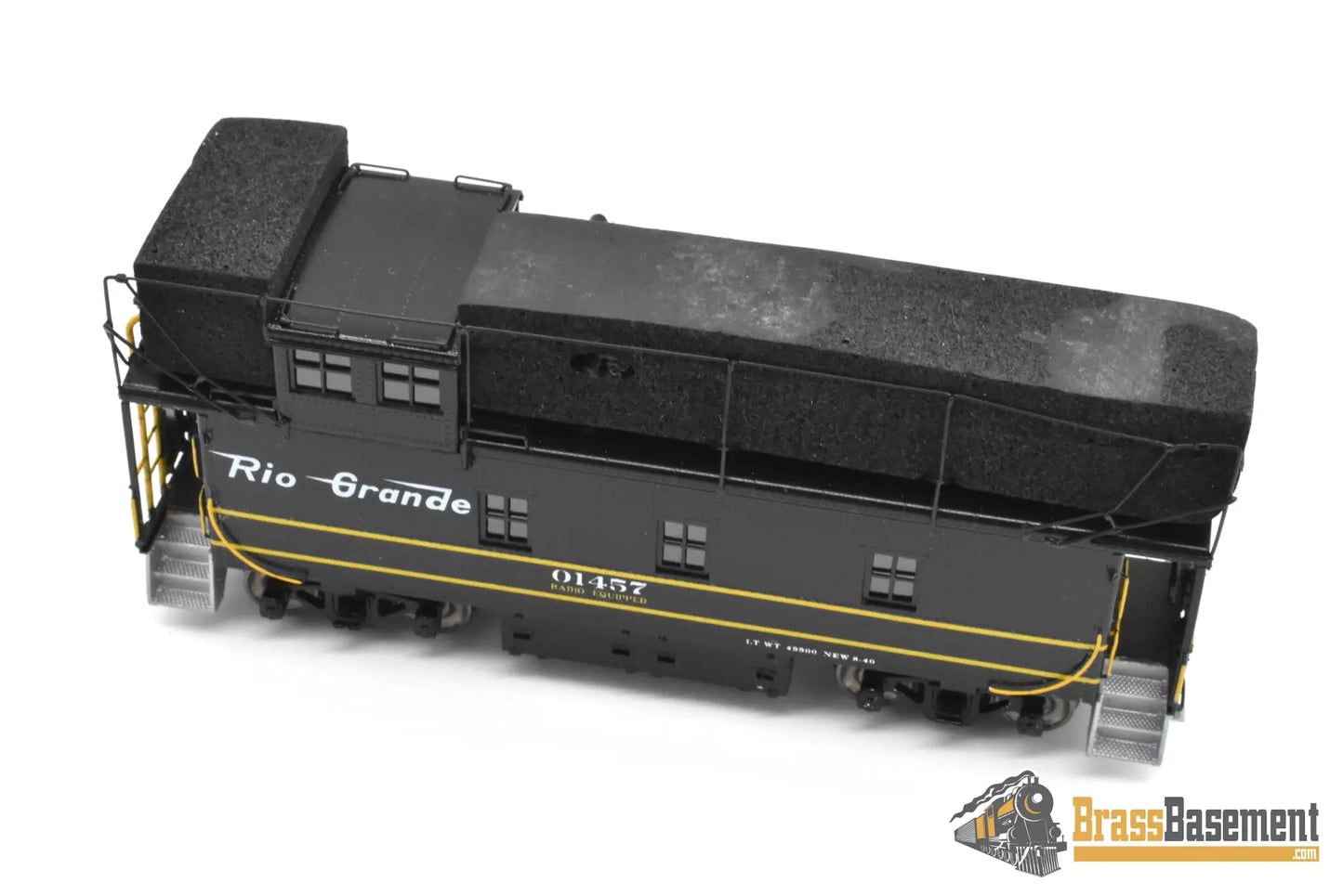 HO Brass - OMI 1155.1 Rio Grande DRGW Steel Riveted Caboose W/ Antenna - F/P Black Yellow Stripes Caboose