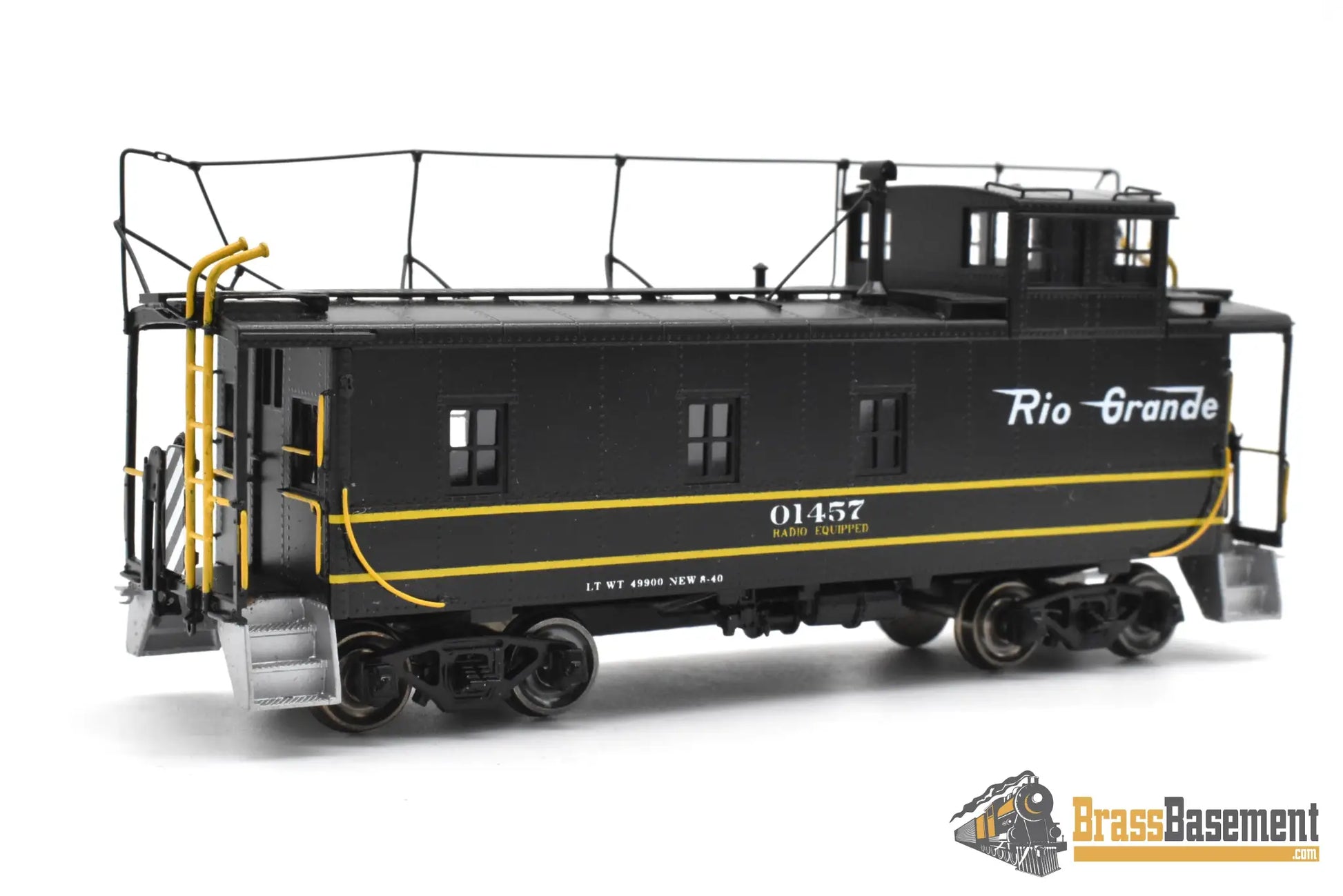 HO Brass - OMI 1155.1 Rio Grande DRGW Steel Riveted Caboose W/ Antenna - F/P Black Yellow Stripes Caboose