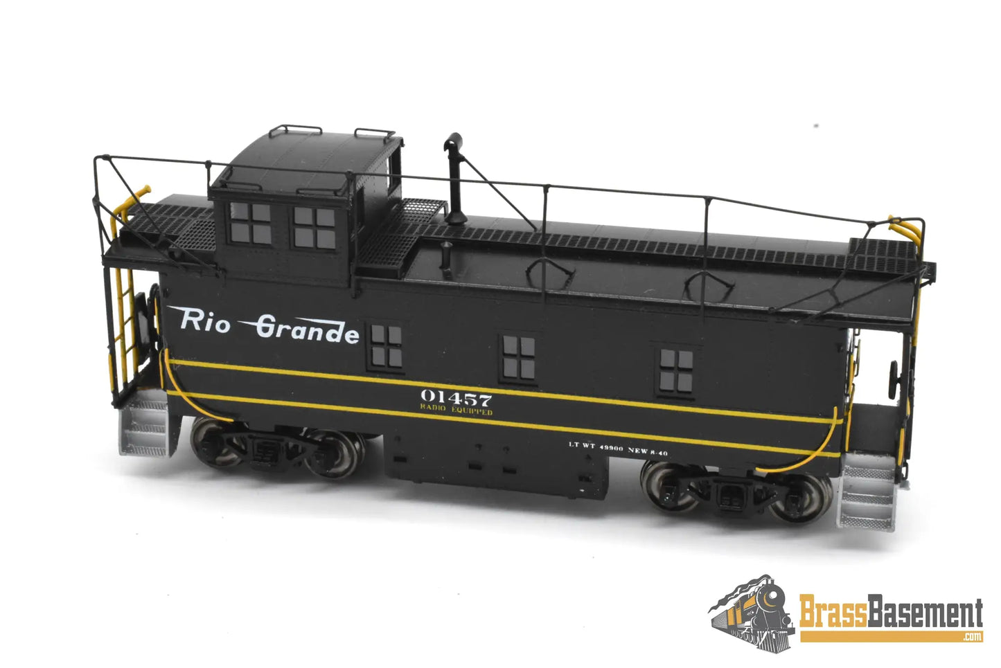HO Brass - OMI 1155.1 Rio Grande DRGW Steel Riveted Caboose W/ Antenna - F/P Black Yellow Stripes Caboose