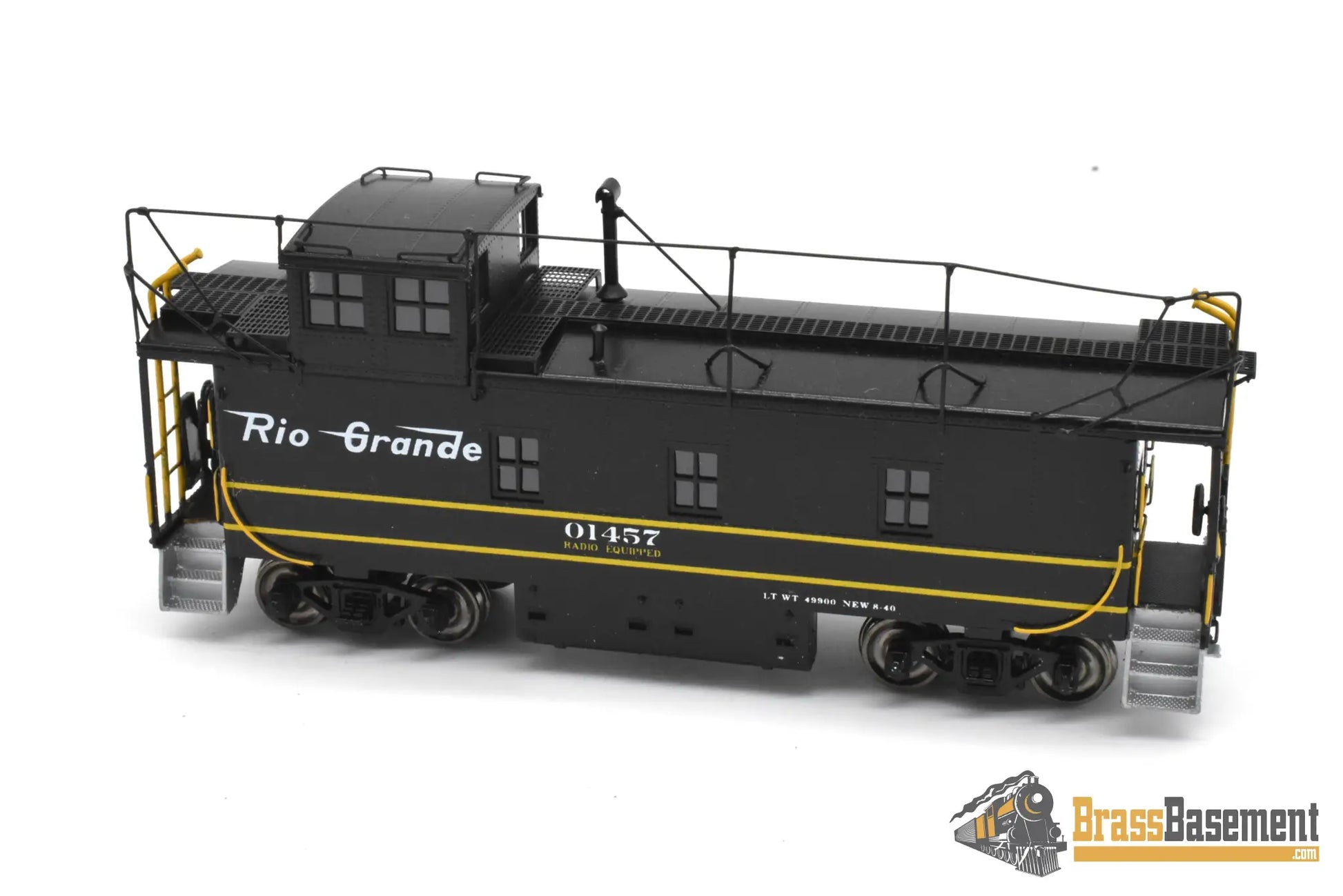 HO Brass - OMI 1155.1 Rio Grande DRGW Steel Riveted Caboose W/ Antenna - F/P Black Yellow Stripes Caboose