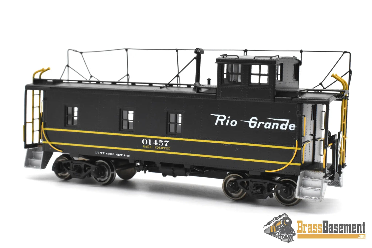 HO Brass - OMI 1155.1 Rio Grande DRGW Steel Riveted Caboose W/ Antenna - F/P Black Yellow Stripes Caboose