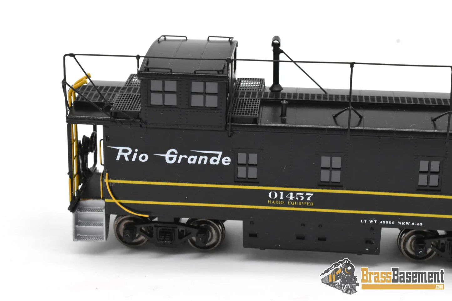 HO Brass - OMI 1155.1 Rio Grande DRGW Steel Riveted Caboose W/ Antenna - F/P Black Yellow Stripes Caboose
