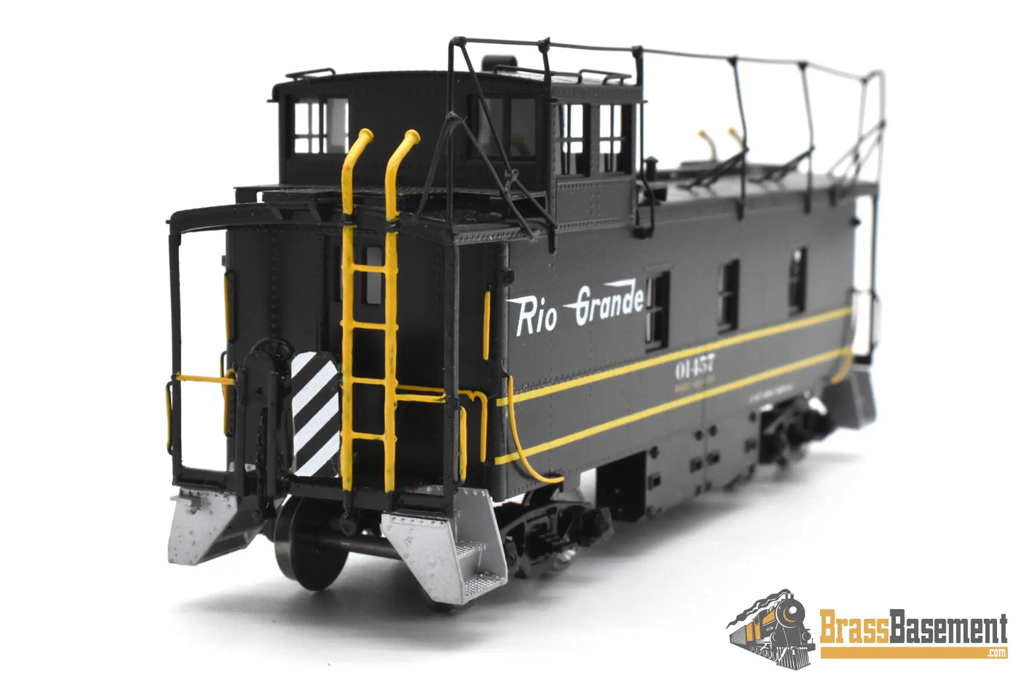 HO Brass - OMI 1155.1 Rio Grande DRGW Steel Riveted Caboose W/ Antenna - F/P Black Yellow Stripes Caboose