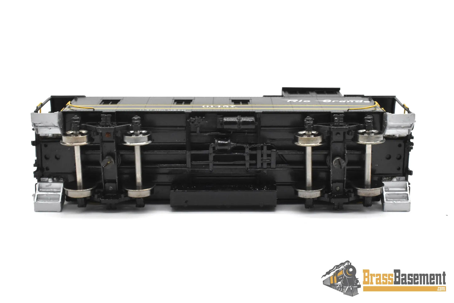 HO Brass - OMI 1155.1 Rio Grande DRGW Steel Riveted Caboose W/ Antenna - F/P Black Yellow Stripes Caboose