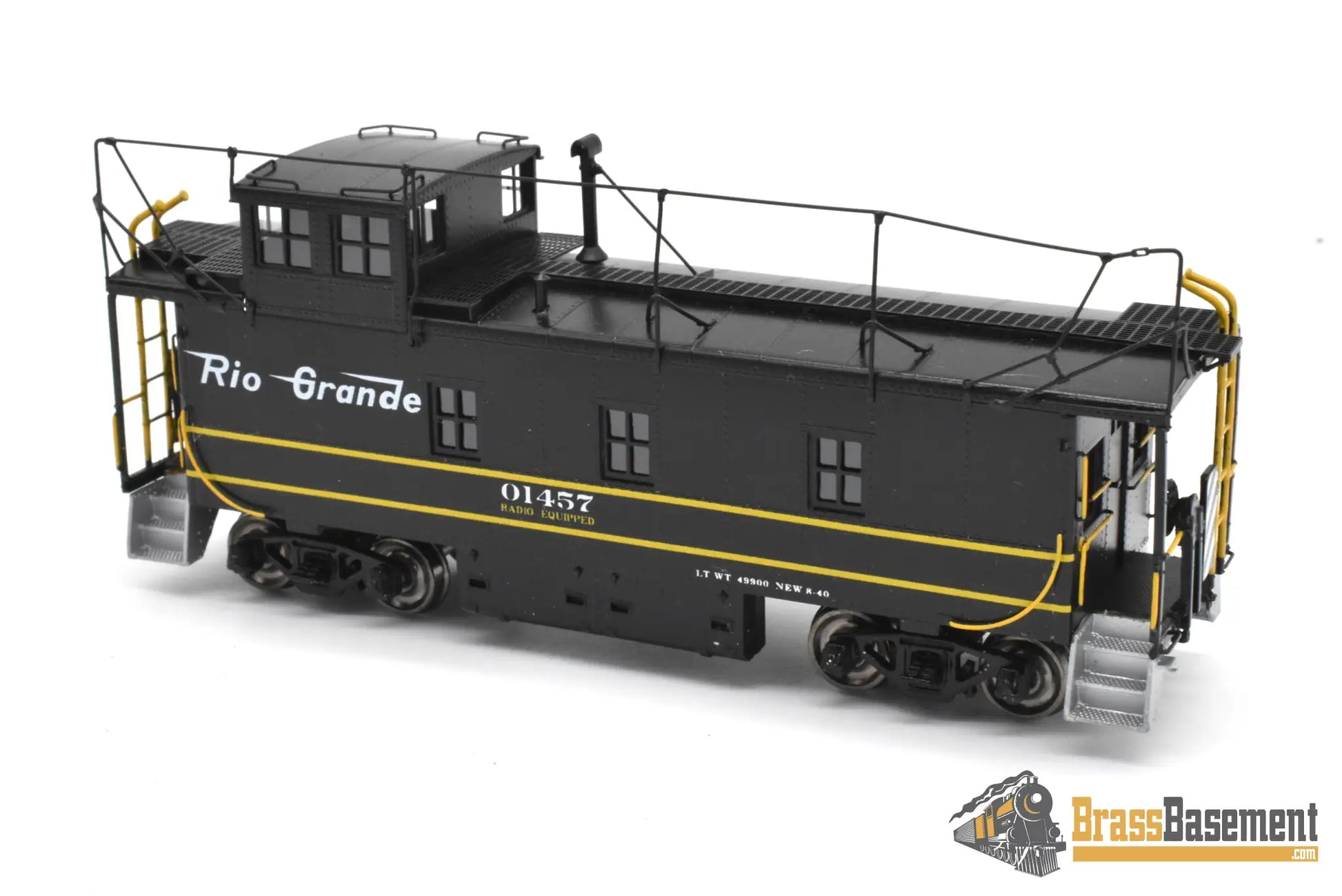 HO Brass - OMI 1155.1 Rio Grande DRGW Steel Riveted Caboose W/ Antenna - F/P Black Yellow Stripes Caboose