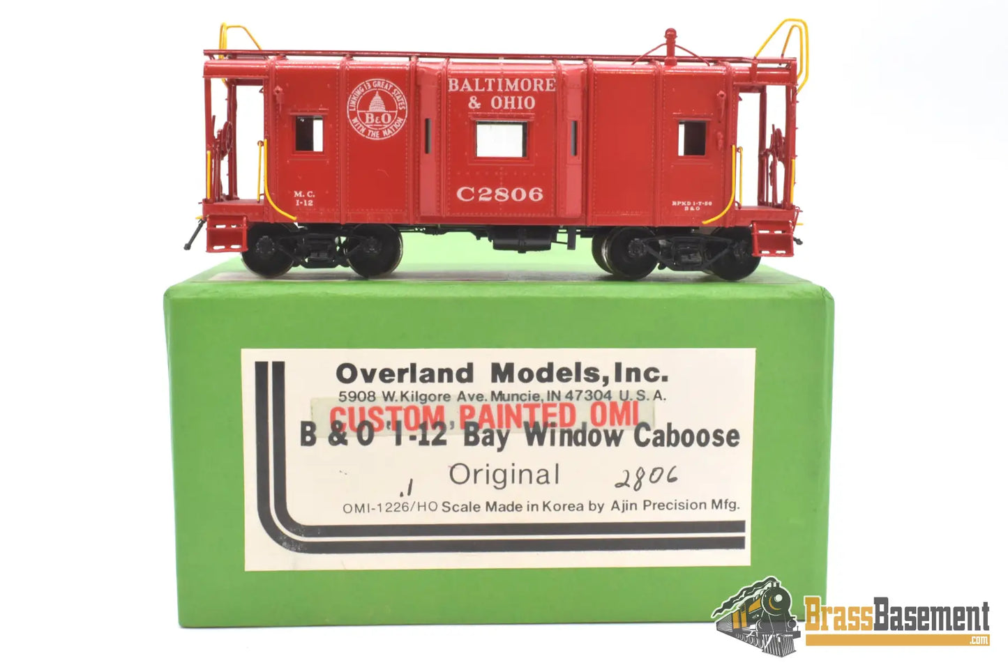 Ho Brass - Omi 1226.1 Baltimore & Ohio B&O I - 12 Bay - Window Caboose C2806 C/Pomi