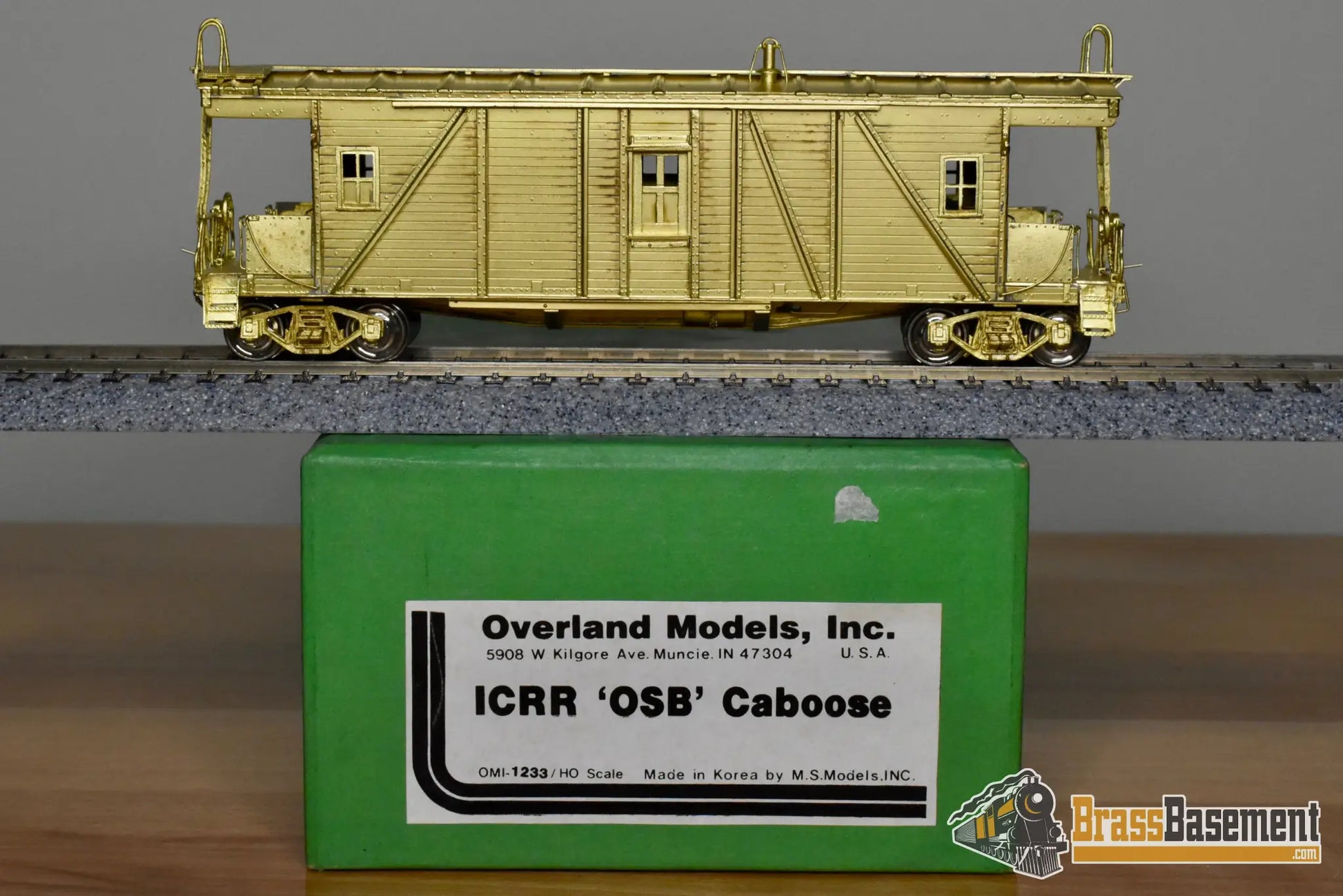 HO Brass OMI 1233 Illinois Central ’OSB’ Outside Braced Wood Caboose Mint Caboose