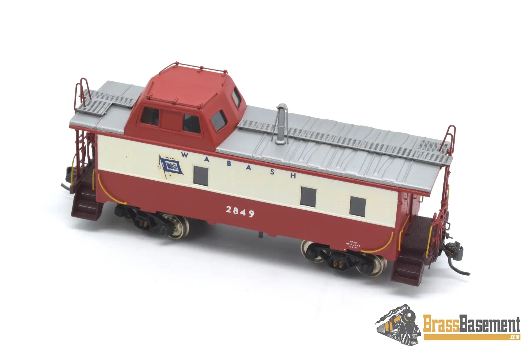 Ho Brass - Omi 1242 Wabash Streamlined Caboose #2849 Custom Painted Red/White/Blue Freight