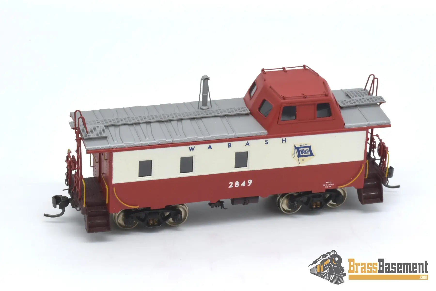 Ho Brass - Omi 1242 Wabash Streamlined Caboose #2849 Custom Painted Red/White/Blue Freight