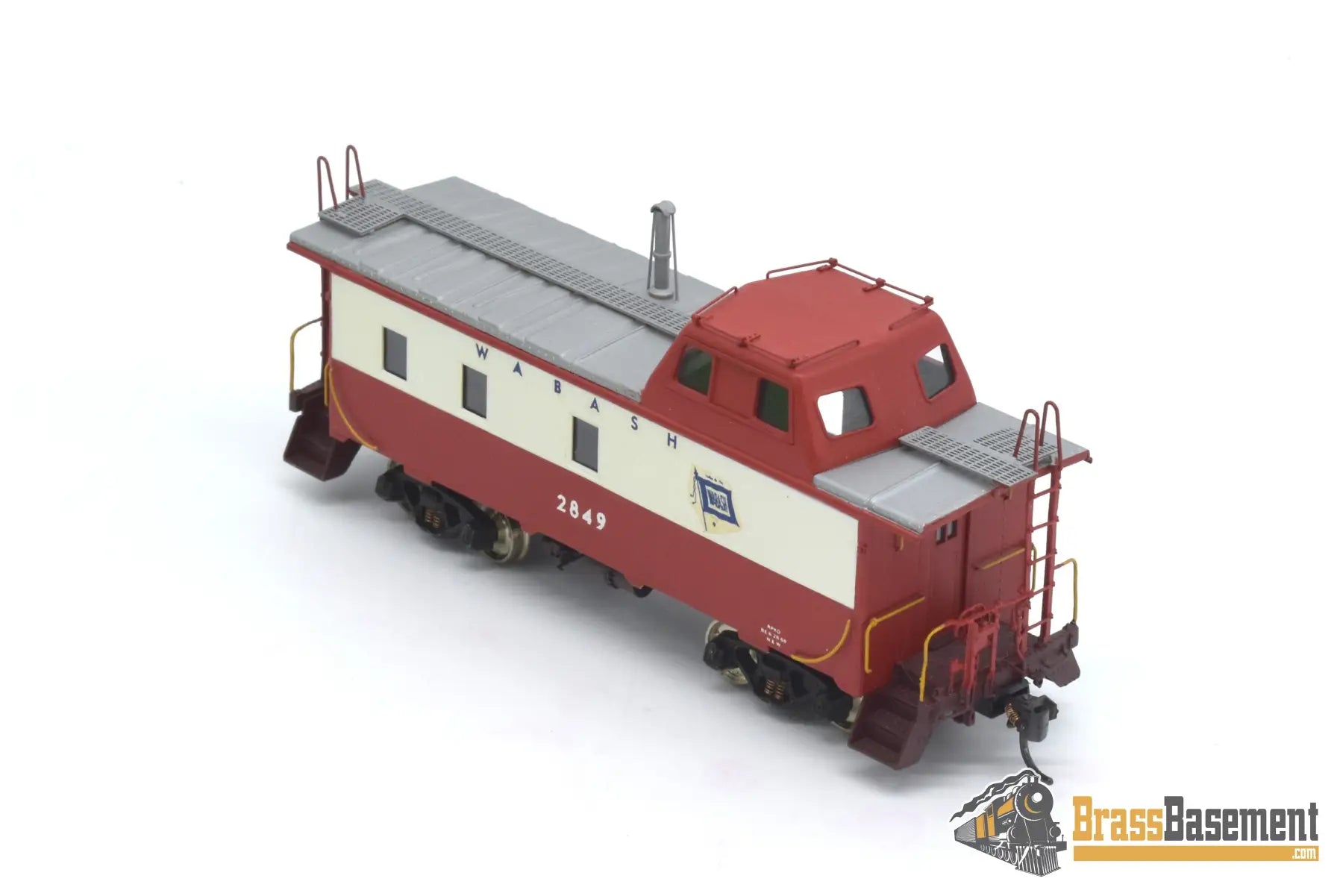 Ho Brass - Omi 1242 Wabash Streamlined Caboose #2849 Custom Painted Red/White/Blue Freight