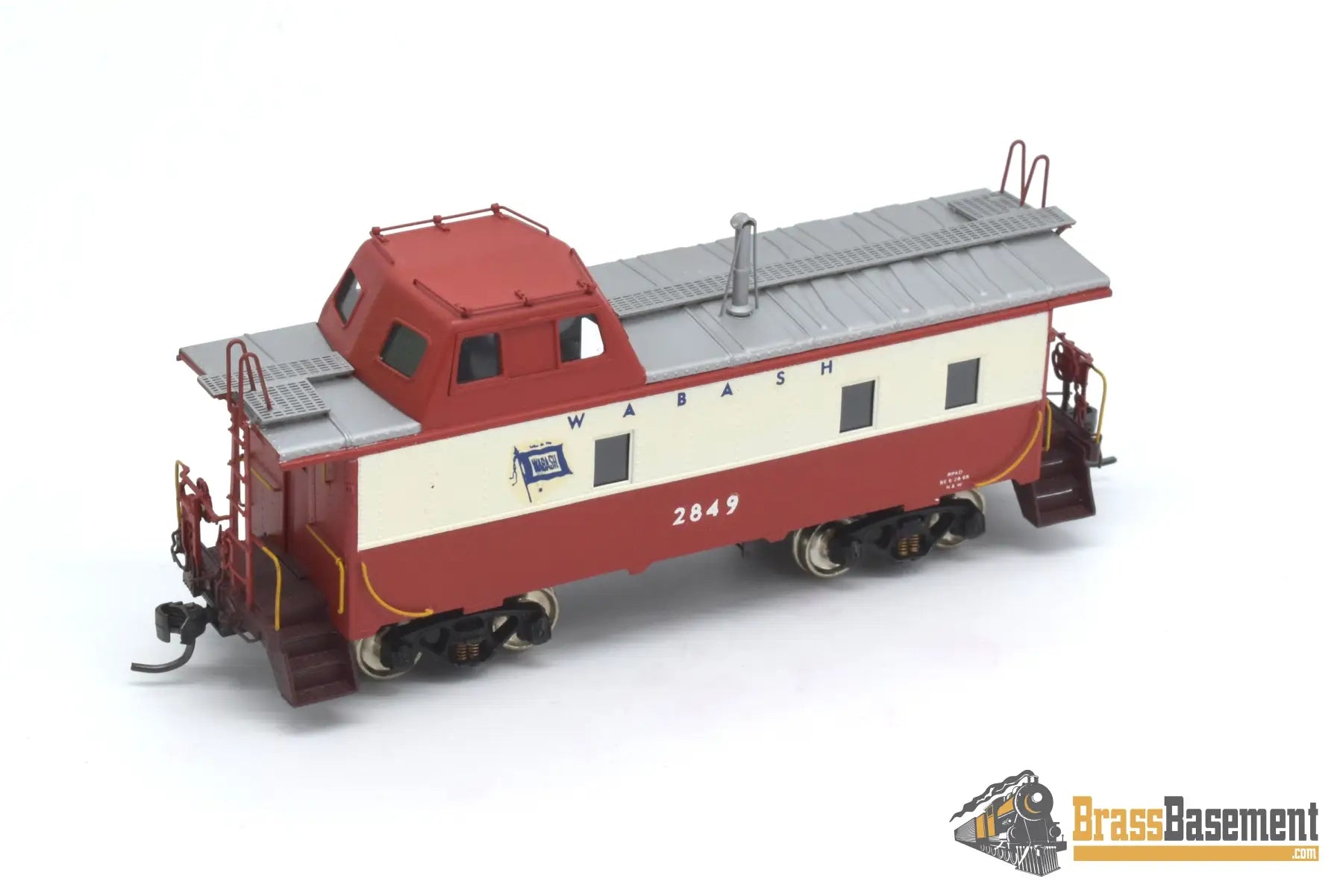 Ho Brass - Omi 1242 Wabash Streamlined Caboose #2849 Custom Painted Red/White/Blue Freight