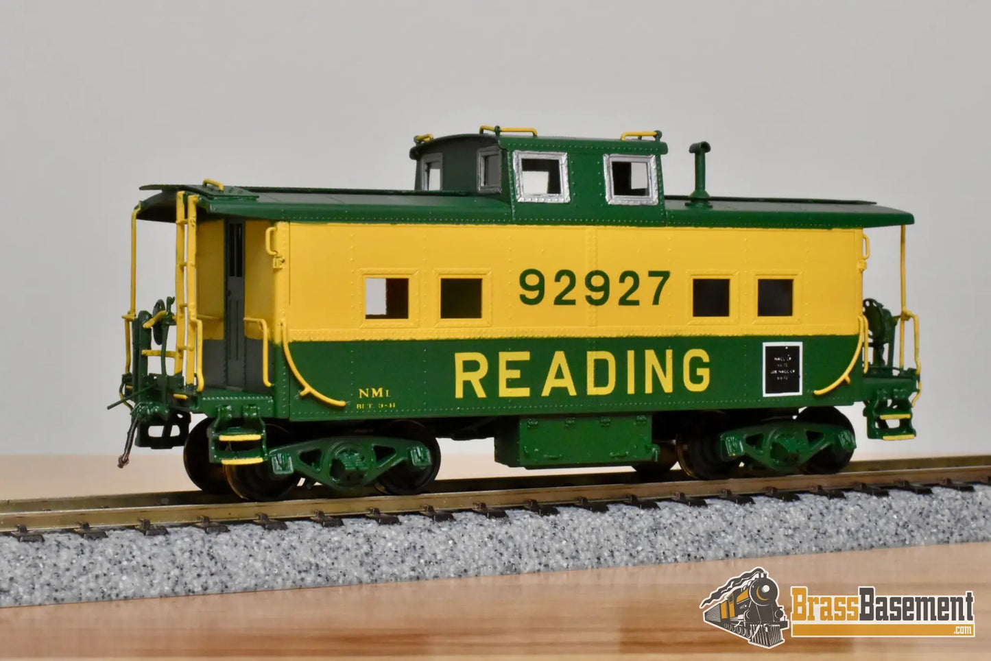 HO Brass - OMI 1248.2 Reading ’NMi’ Steel Caboose #92927 - CPOMI Green Yellow - Caboose
