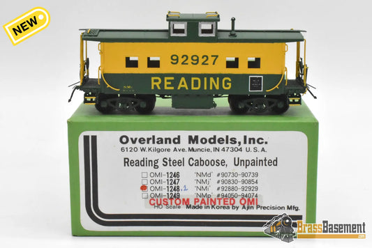 HO Brass - OMI 1248.2 Reading ’NMi’ Steel Caboose #92927 - CPOMI Green Yellow - Caboose