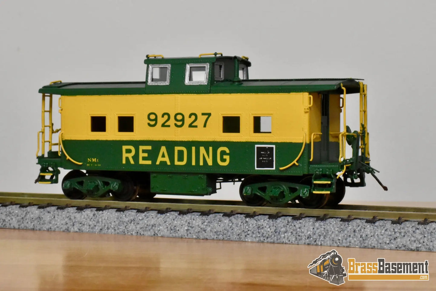 HO Brass - OMI 1248.2 Reading ’NMi’ Steel Caboose #92927 - CPOMI Green Yellow - Caboose