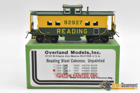 HO Brass - OMI 1248.2 Reading ’NMi’ Steel Caboose #92927 - CPOMI Green Yellow - Caboose