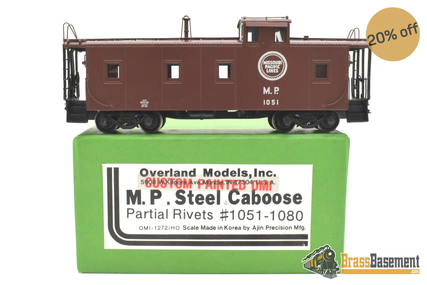 Ho Brass - Omi 1272.1 Missouri Pacific Mp Steel Caboose #1051 W/ Partial Rivets Cpomi