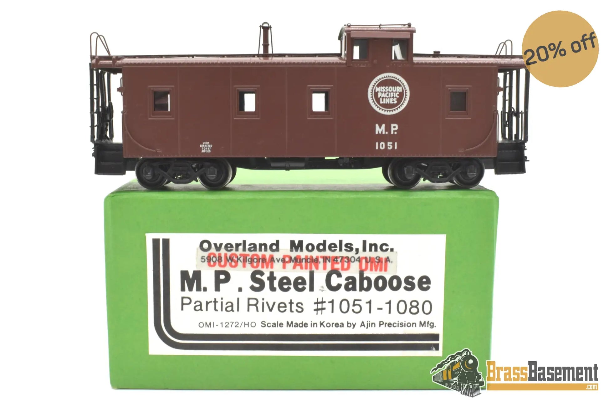 Ho Brass - Omi 1272.1 Missouri Pacific Mp Steel Caboose #1051 W/ Partial Rivets Cpomi