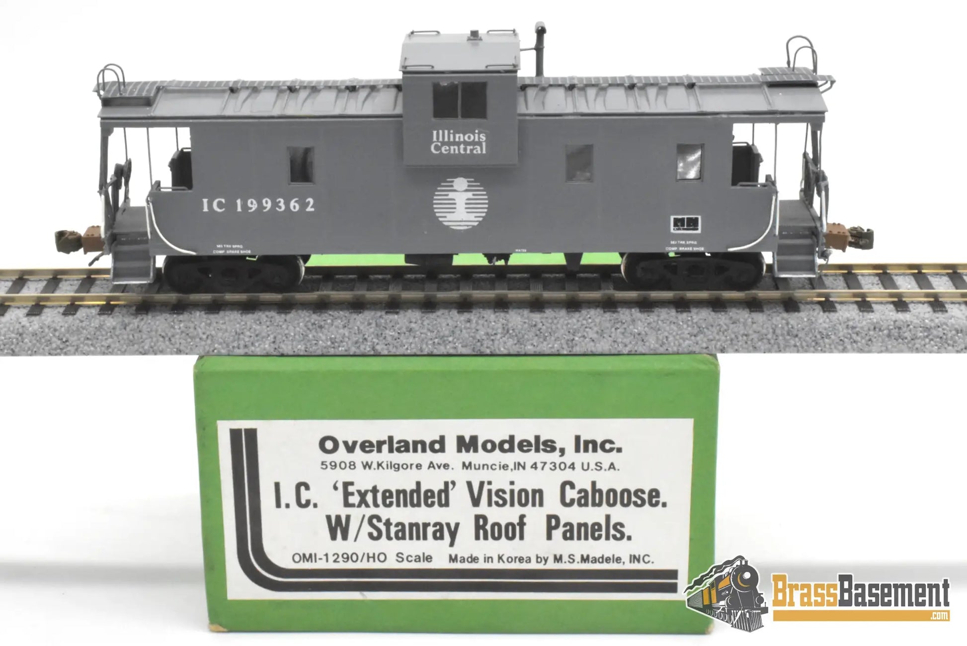 HO Brass OMI 1290 Illinois Central ’Extended’ Vision Caboose # 199362 Stanray Panels Gray Caboose
