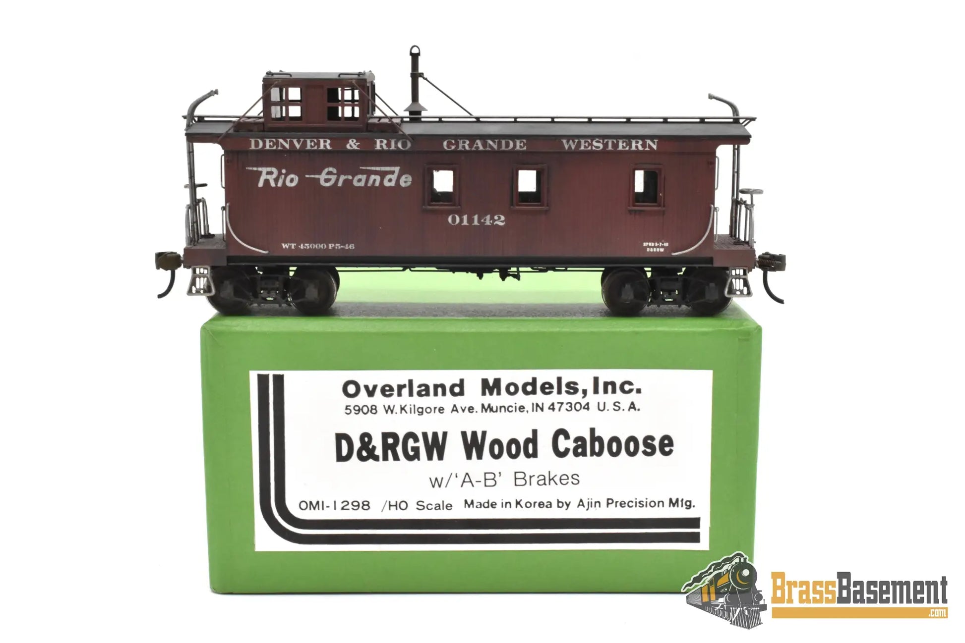 HO Brass - OMI 1298 Rio Grande DRGW Wood Caboose with A-B Brakes - Spoelma Paint & Weathering Caboose