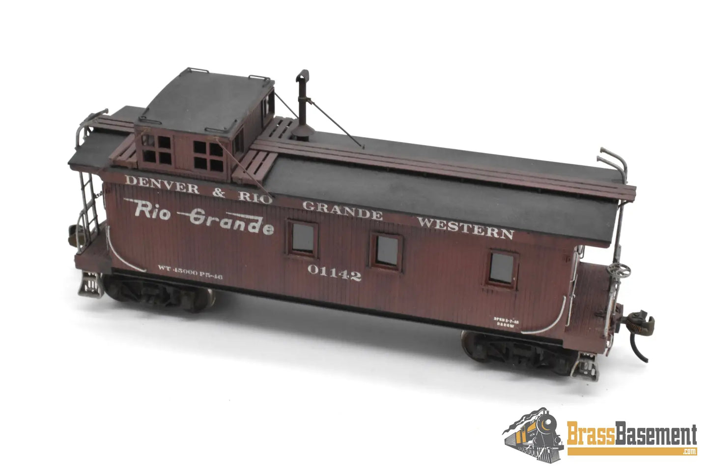 HO Brass - OMI 1298 Rio Grande DRGW Wood Caboose with A-B Brakes - Spoelma Paint & Weathering Caboose