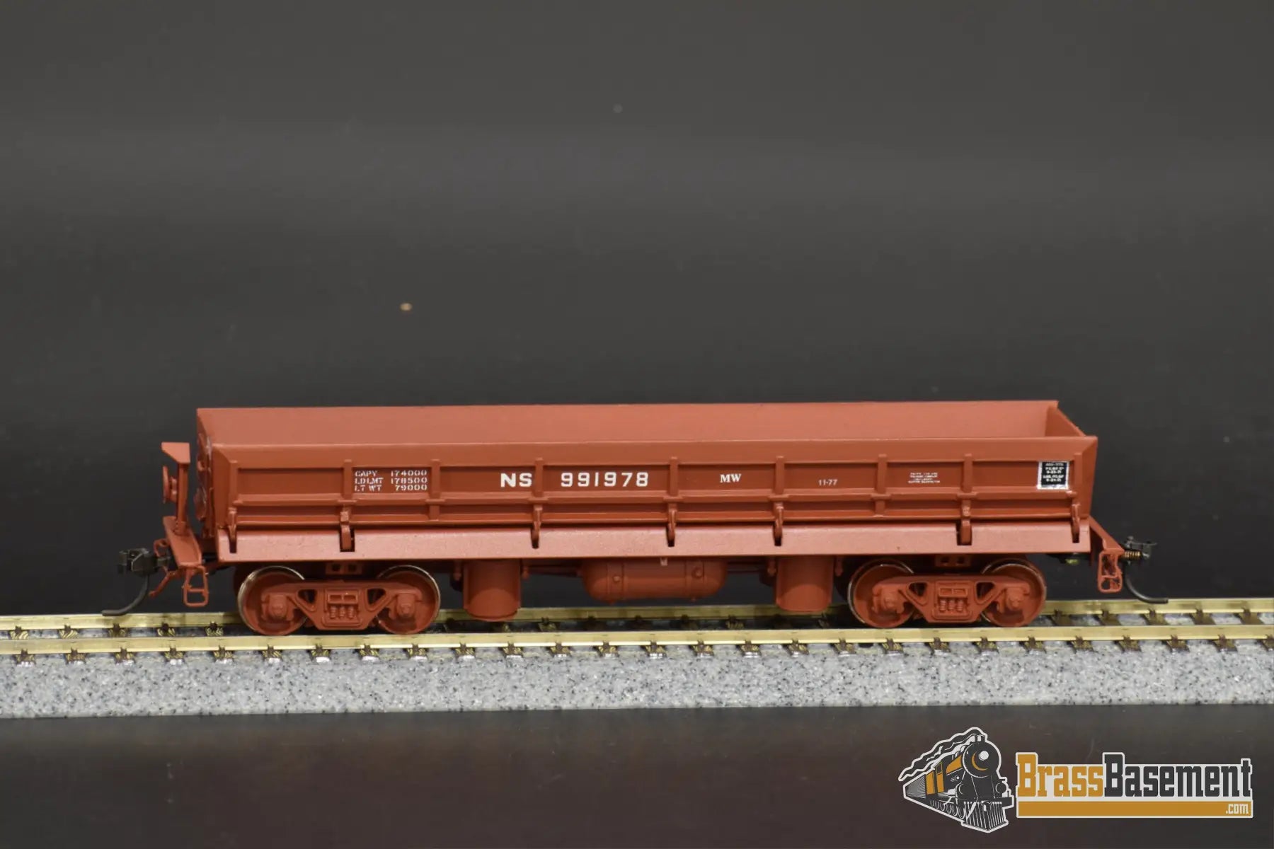 Ho Brass - Omi 1317 Norfolk Southern Mow Side Dump Car Pro Finished Freight