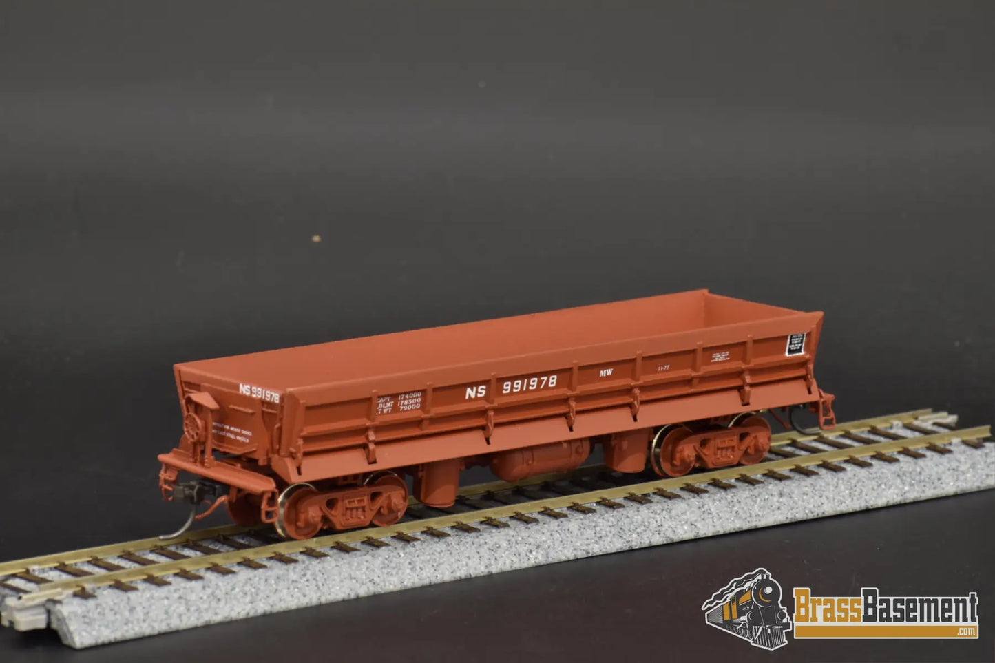 Ho Brass - Omi 1317 Norfolk Southern Mow Side Dump Car Pro Finished Freight