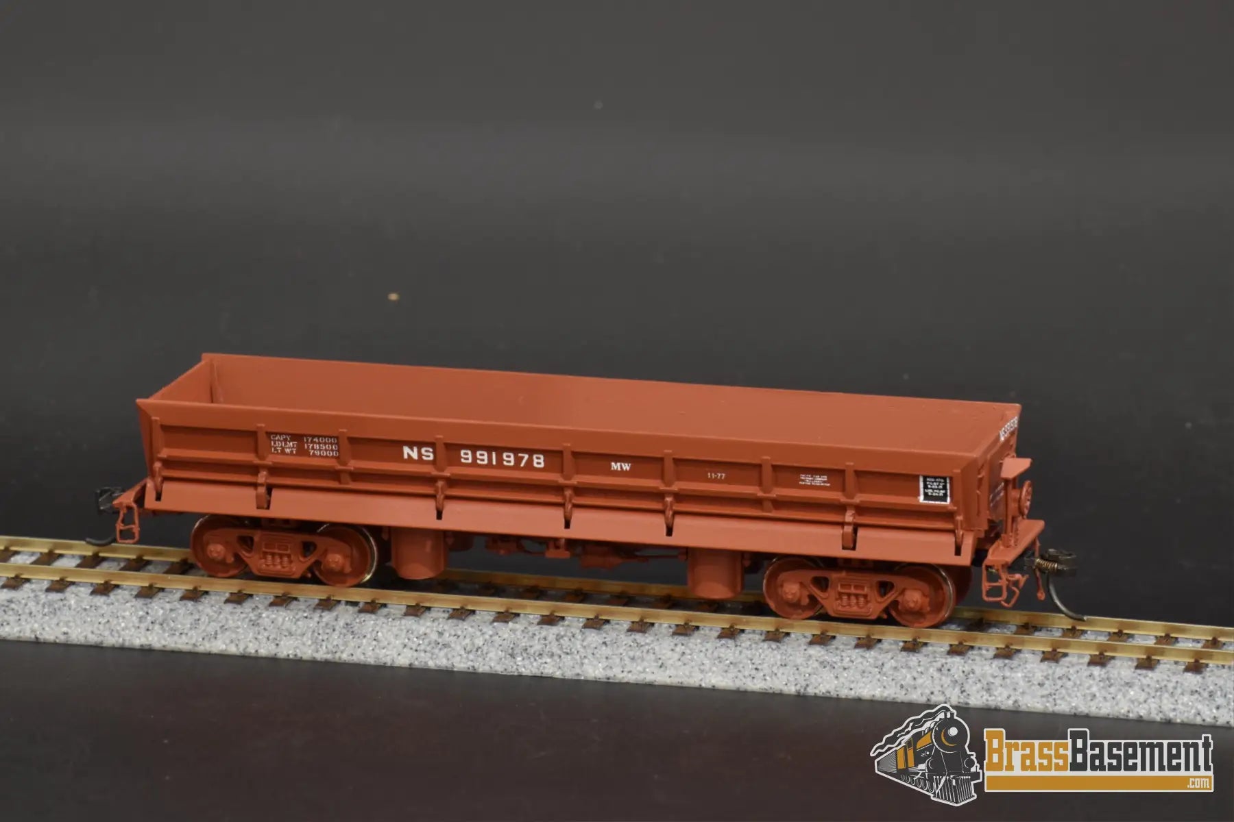 Ho Brass - Omi 1317 Norfolk Southern Mow Side Dump Car Pro Finished Freight